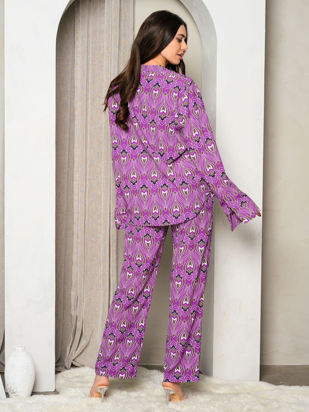 Wide Leg Multi Prints Pants