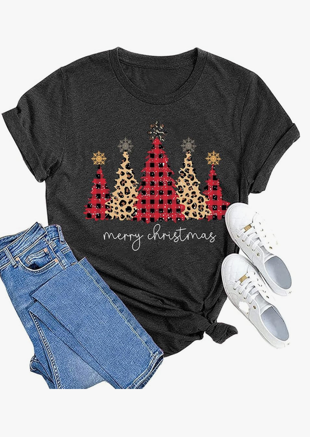Flannet Christmas tree Gray T-shirt