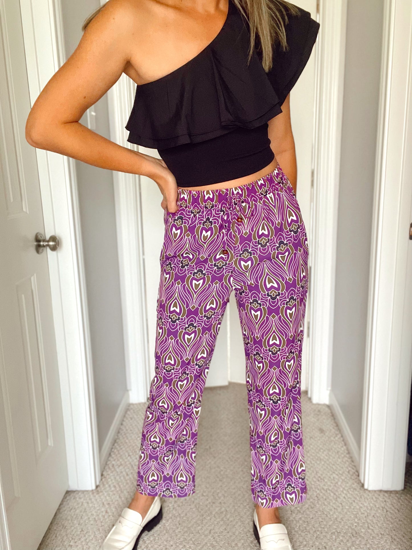 Wide Leg Multi Prints Pants
