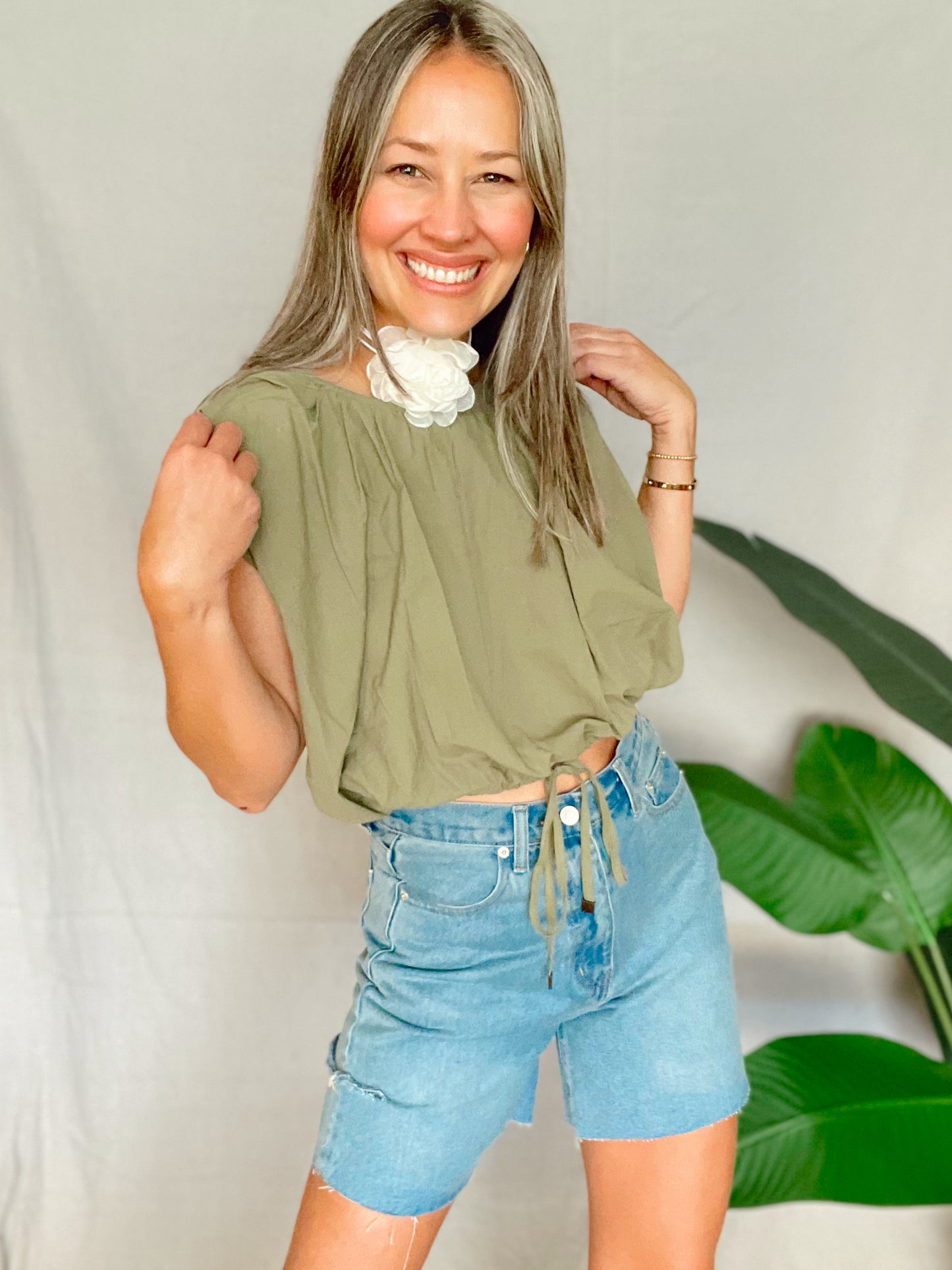 Amira Olive Top