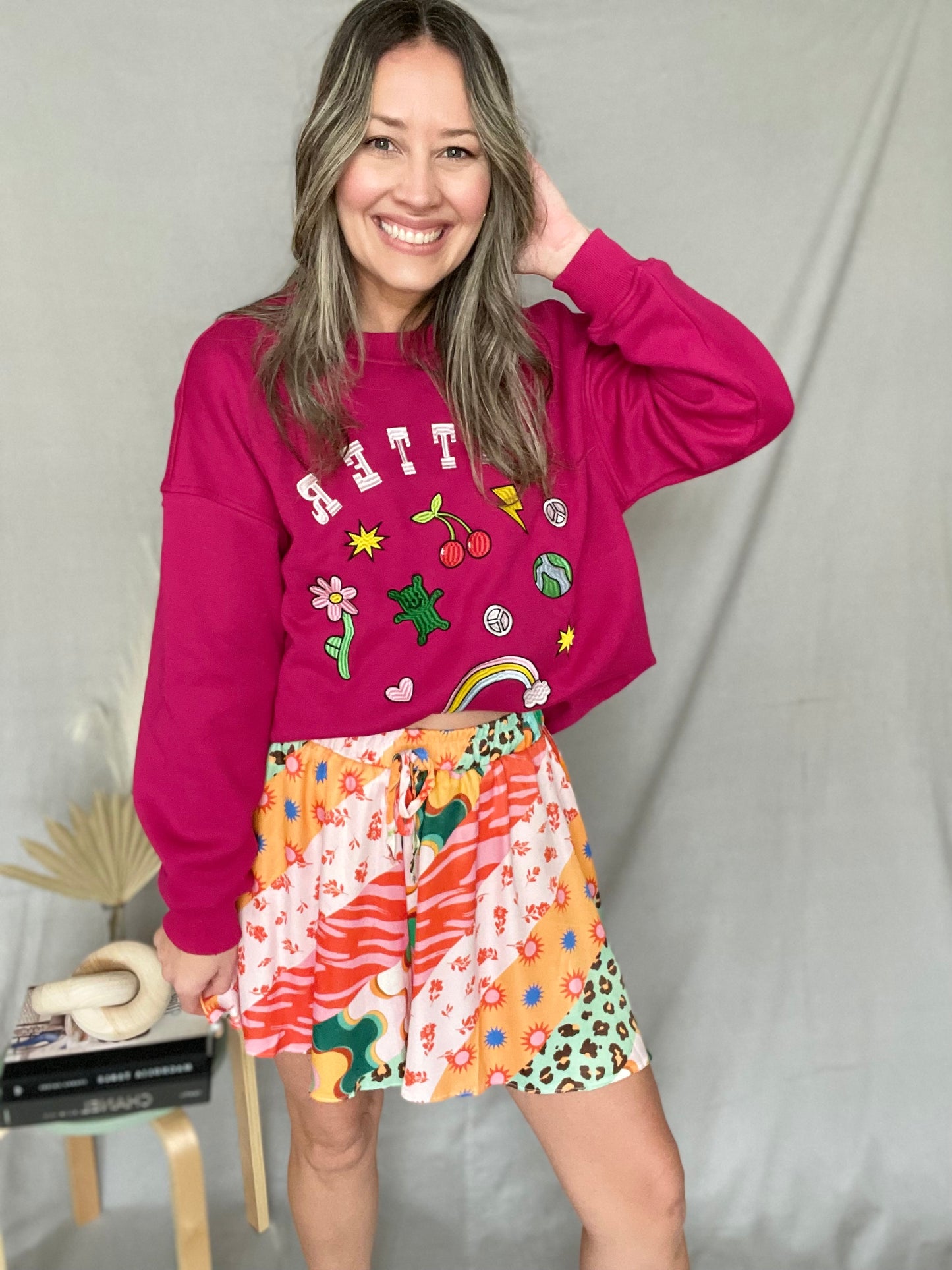 Multicolored Flare Short