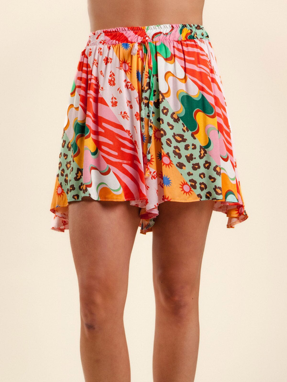 Multicolored Flare Short