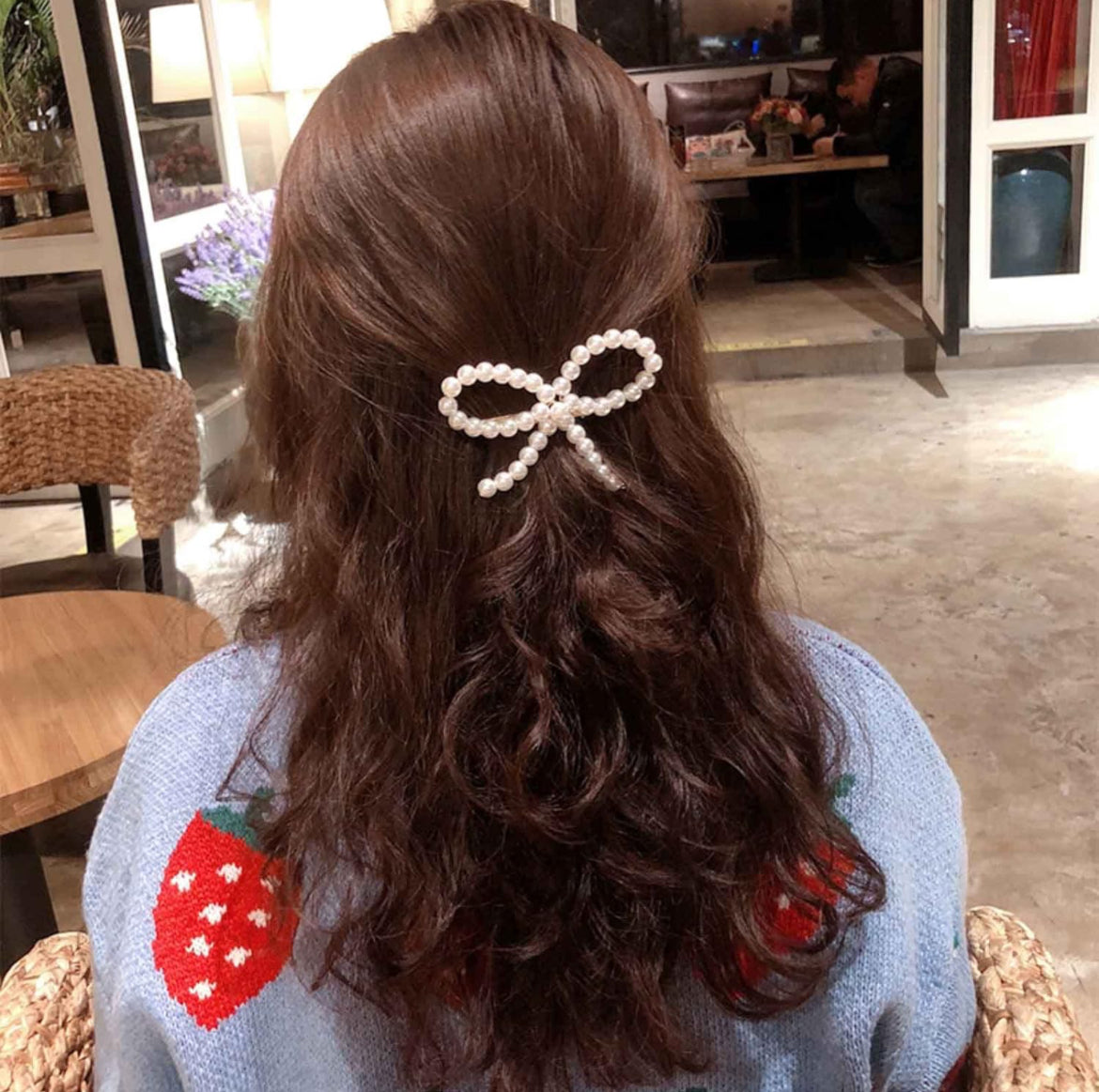 Pearl Bow Hair Clip