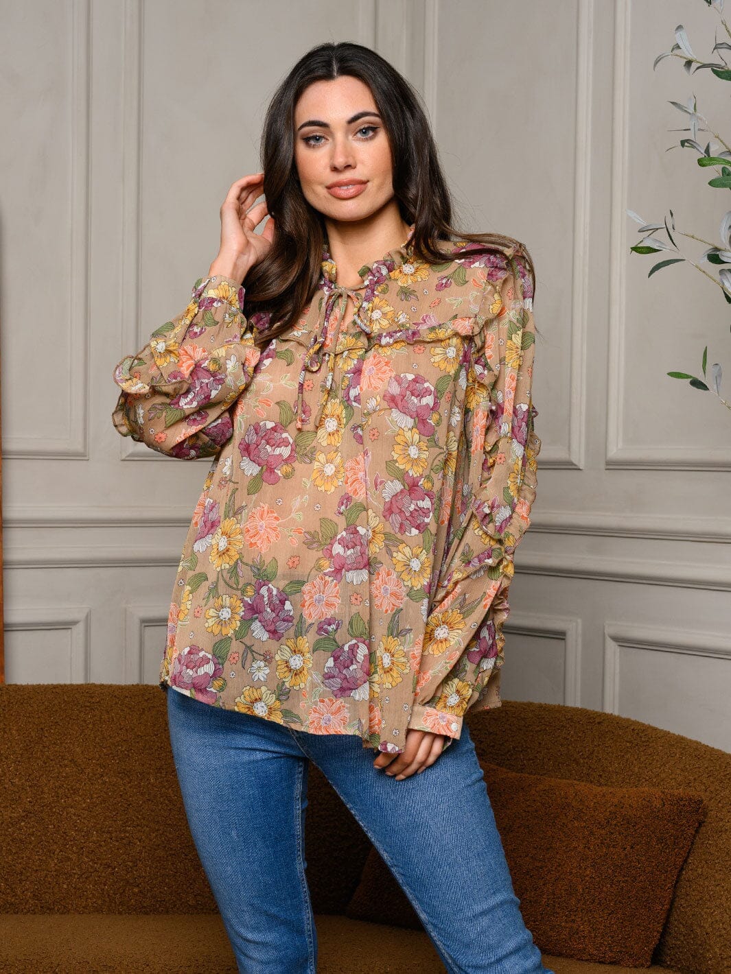 Ruffle Floral Top