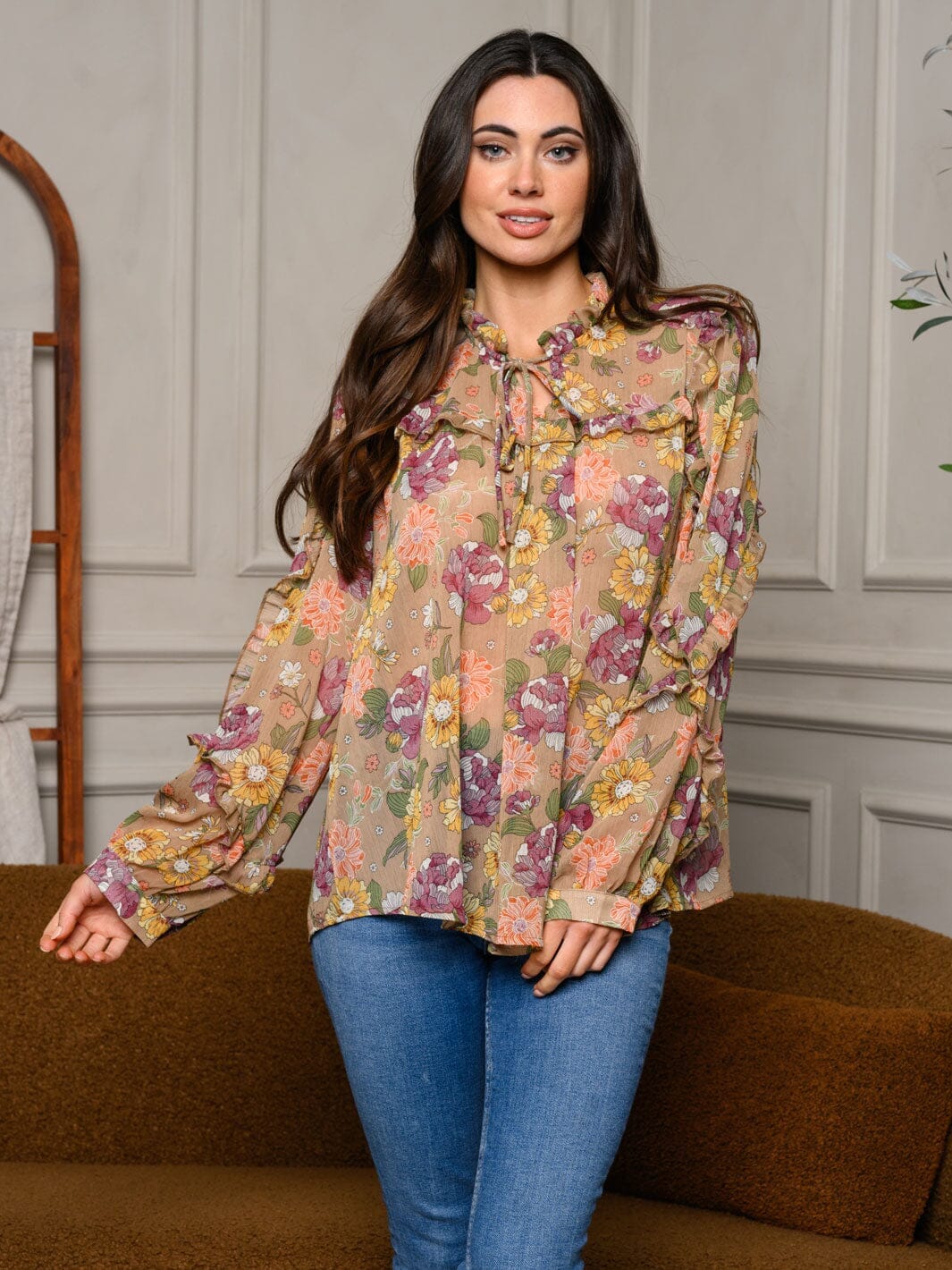 Ruffle Floral Top