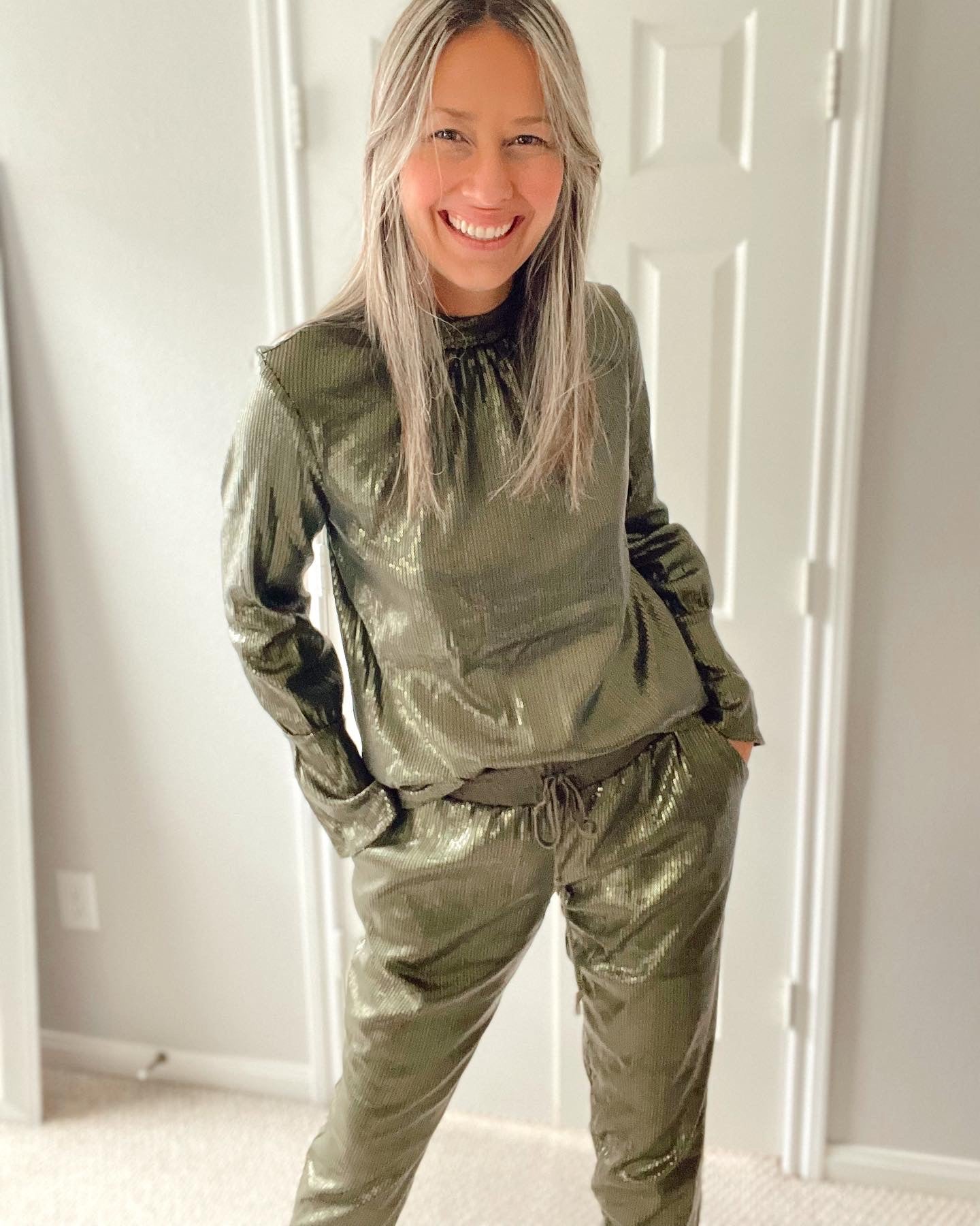 Sequins Olive Jogger Pants