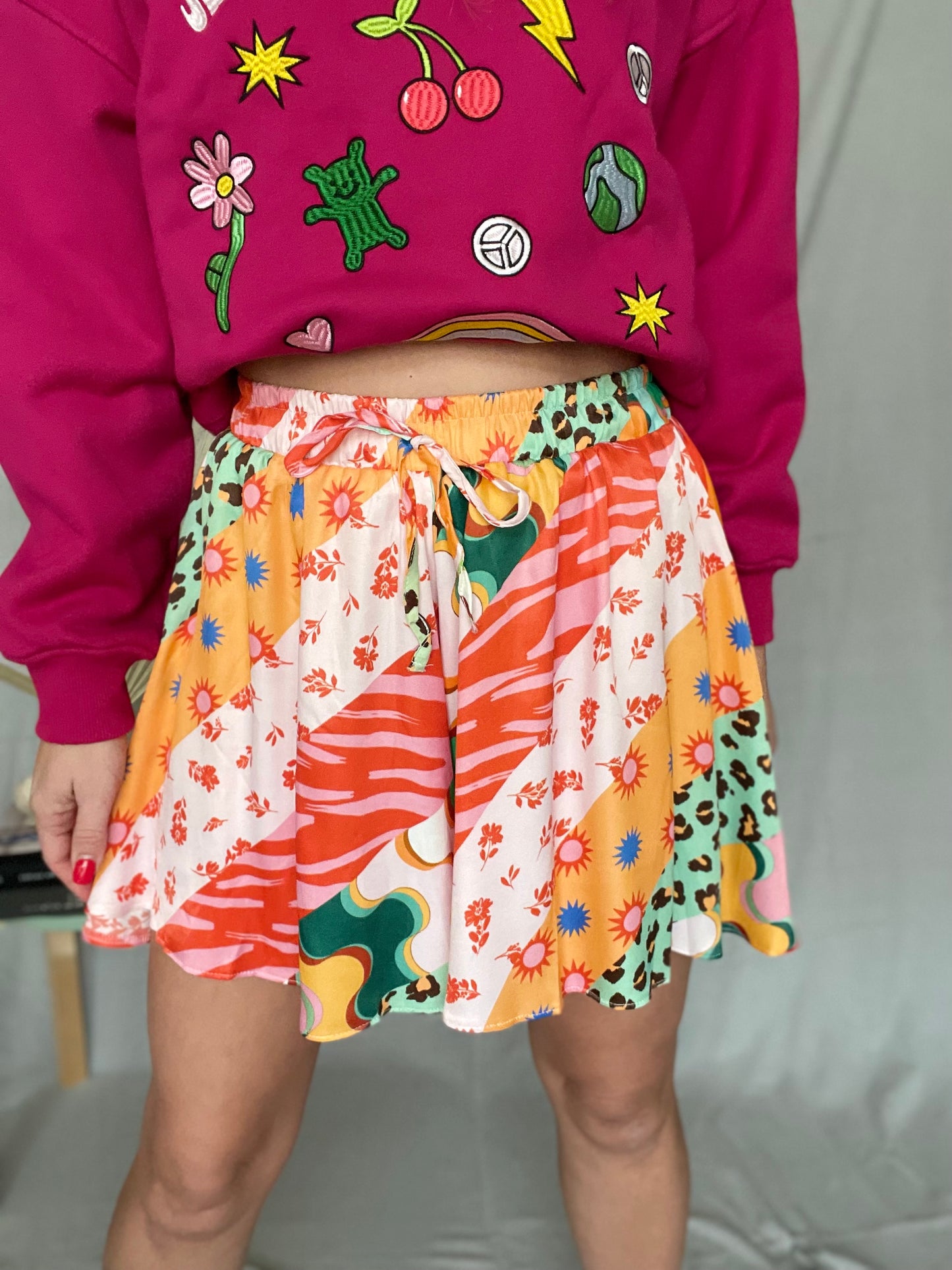 Multicolored Flare Short