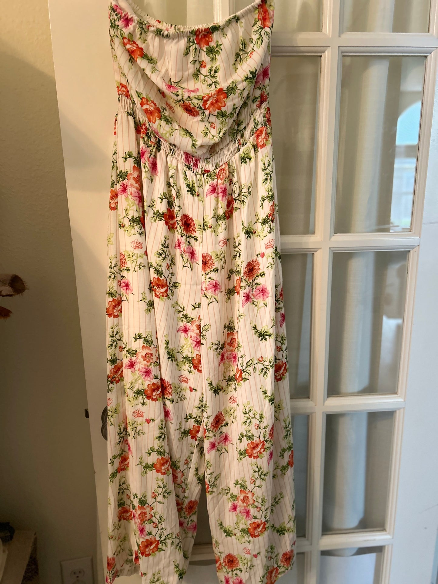 Peach Flora jumpsuit