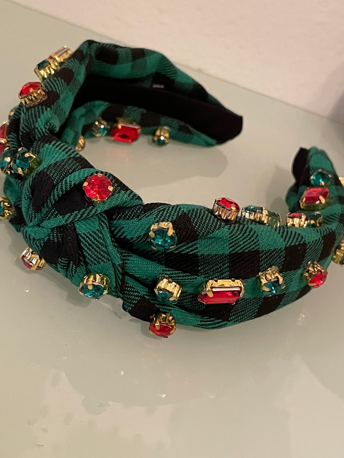 Rhinestone Green Christmas Headbands