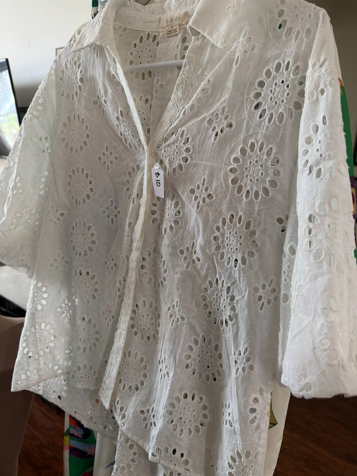 Eyelet white top