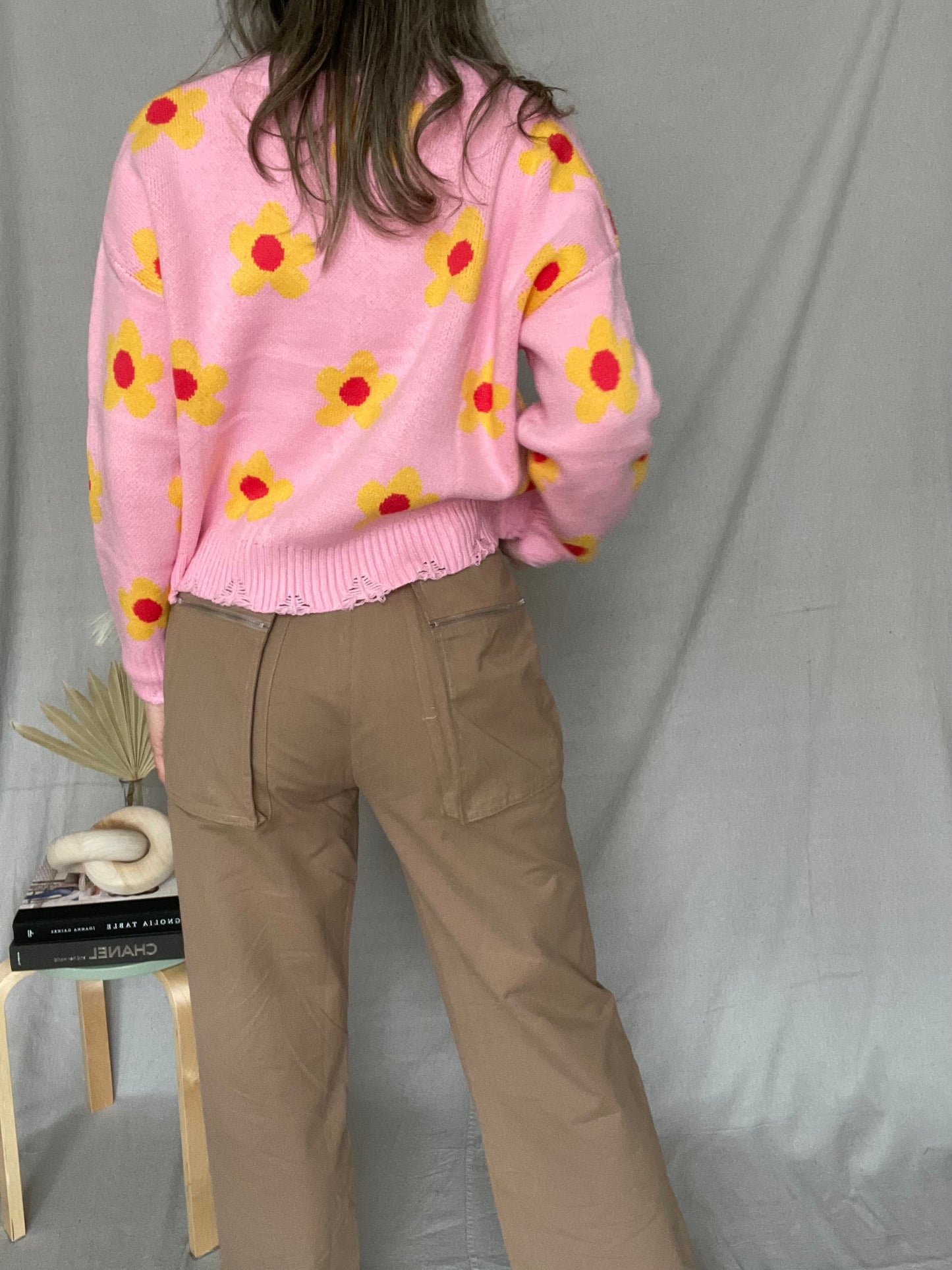 Button Closure Pockets Wide Leg Pants