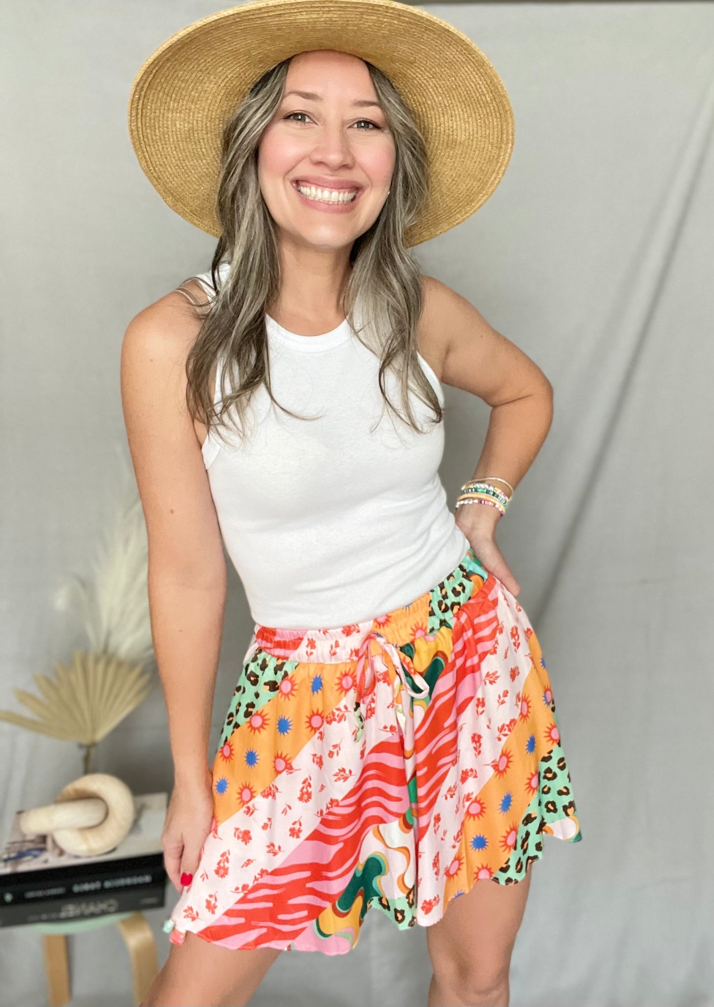 Multicolored Flare Short