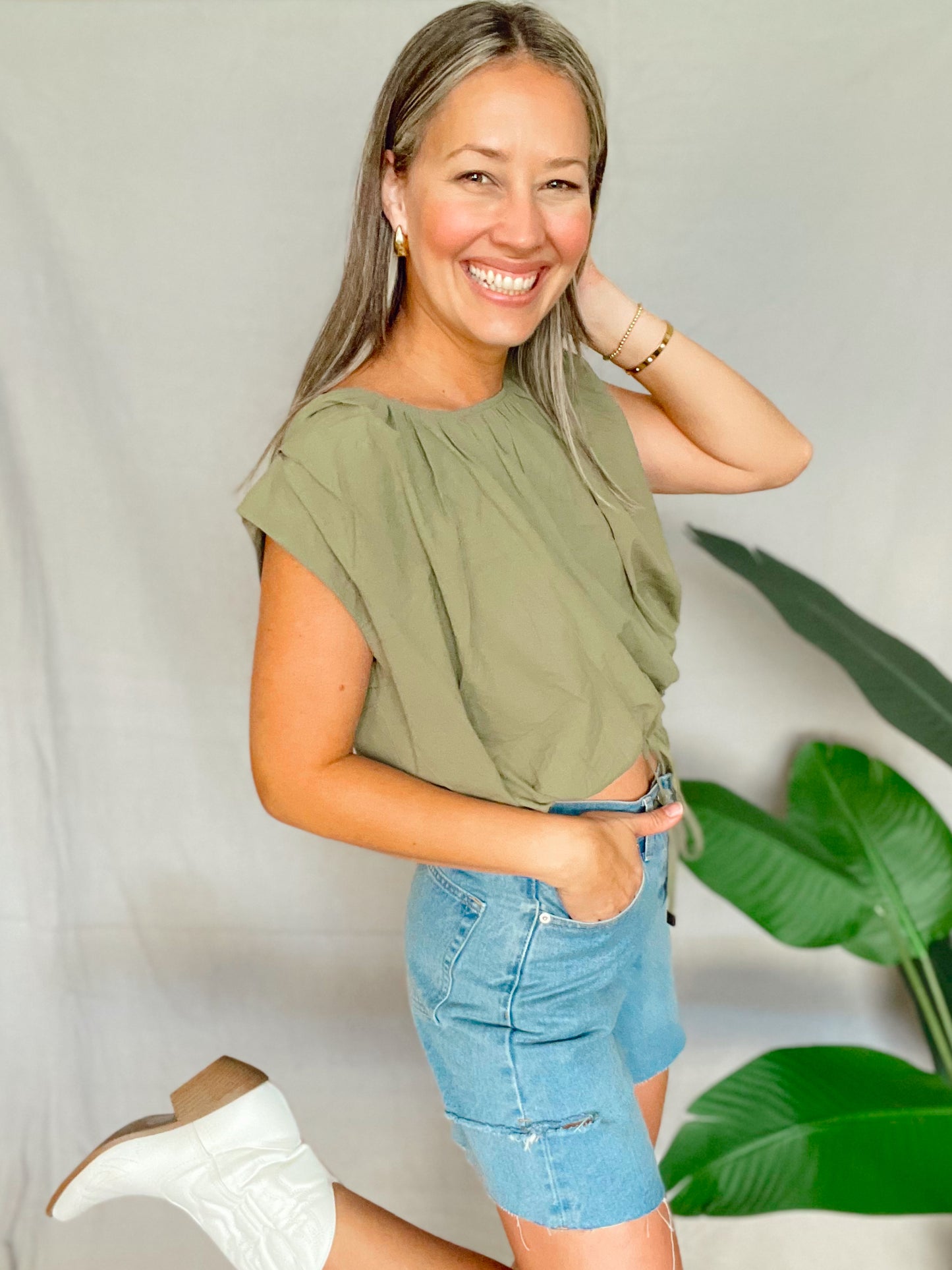 Amira Olive Top