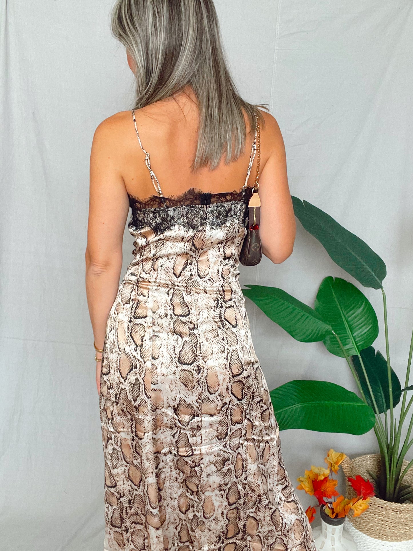 Snake Print Midi Dress