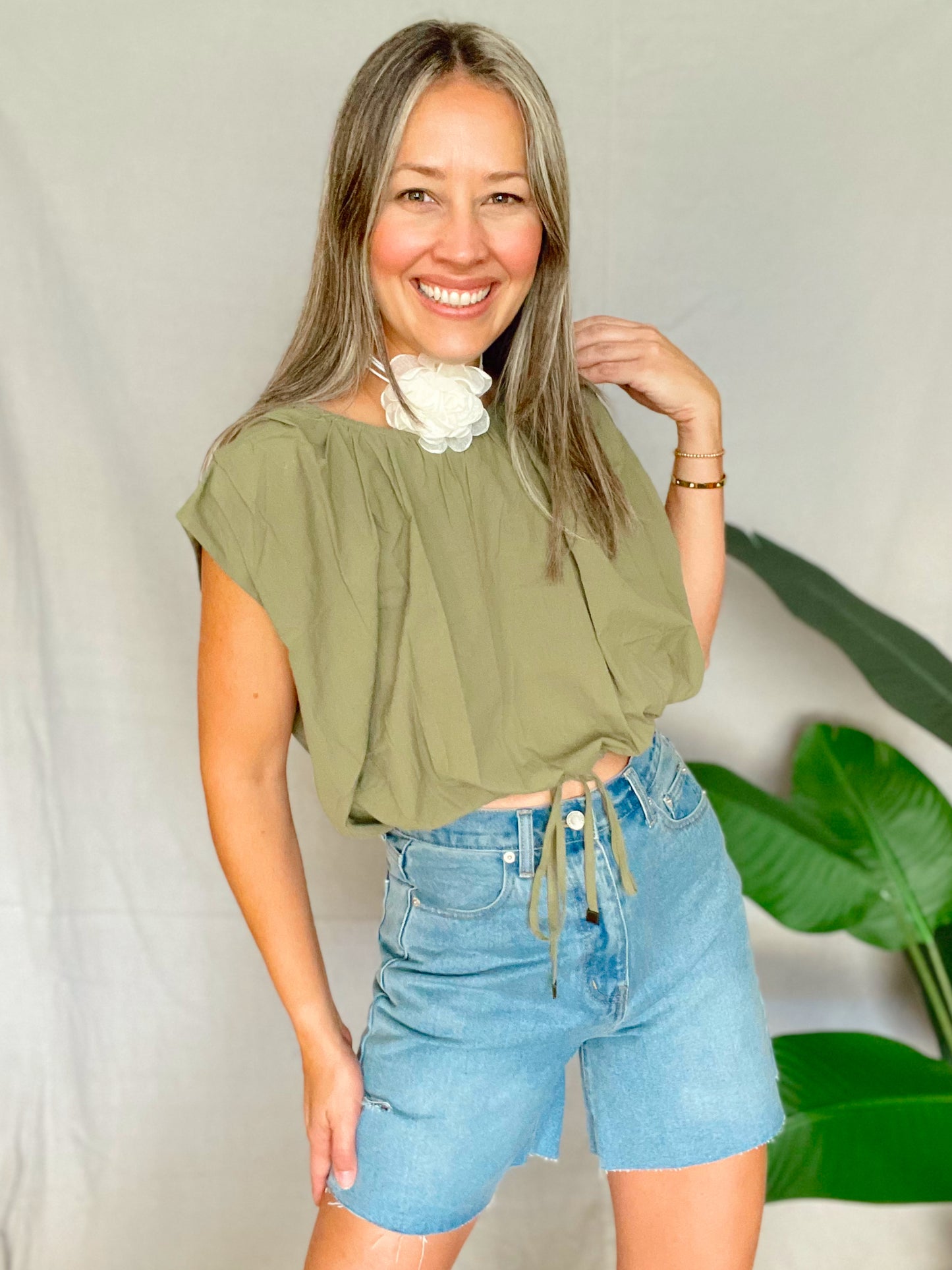 Amira Olive Top