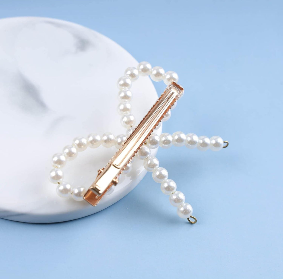 Pearl Bow Hair Clip