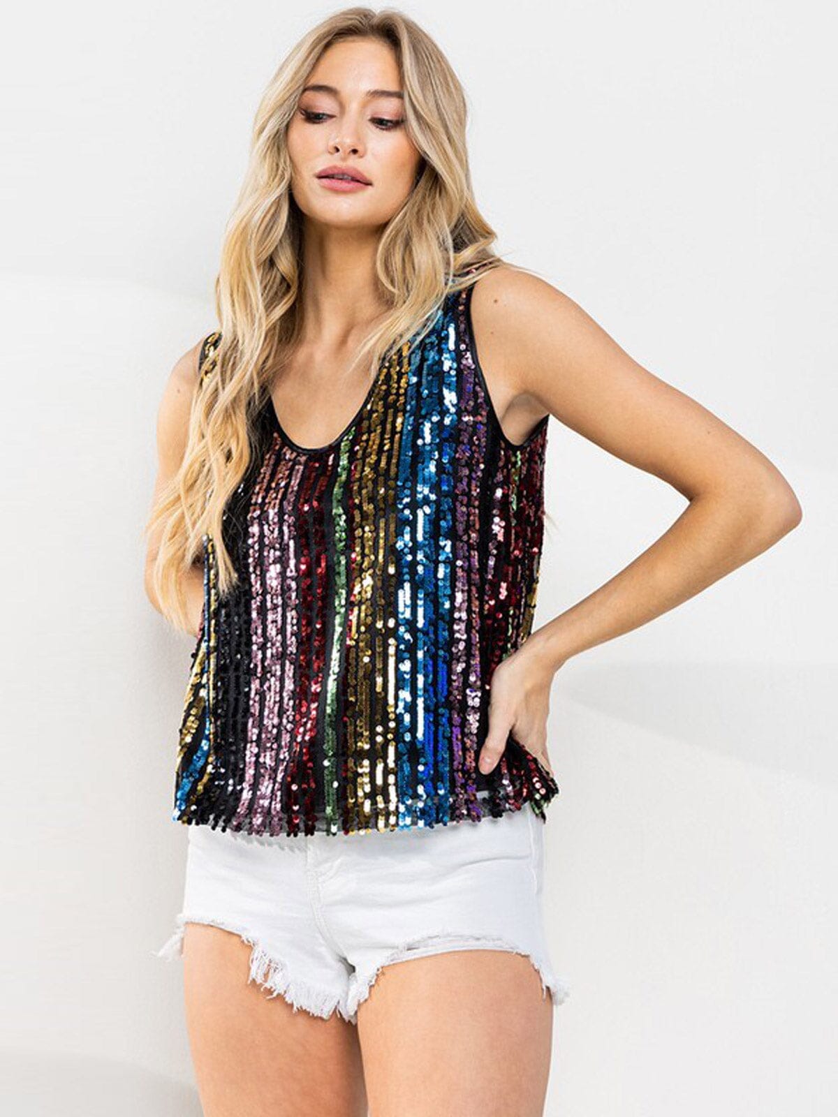 Sia Sequins Multicolor Tank Top