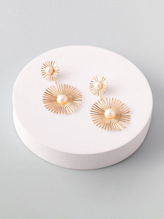 Sun Ray Gold Earrings