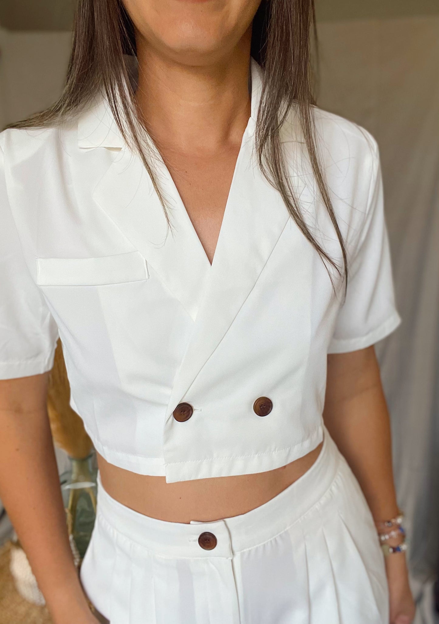 Shorts Sleeve Blazer Top