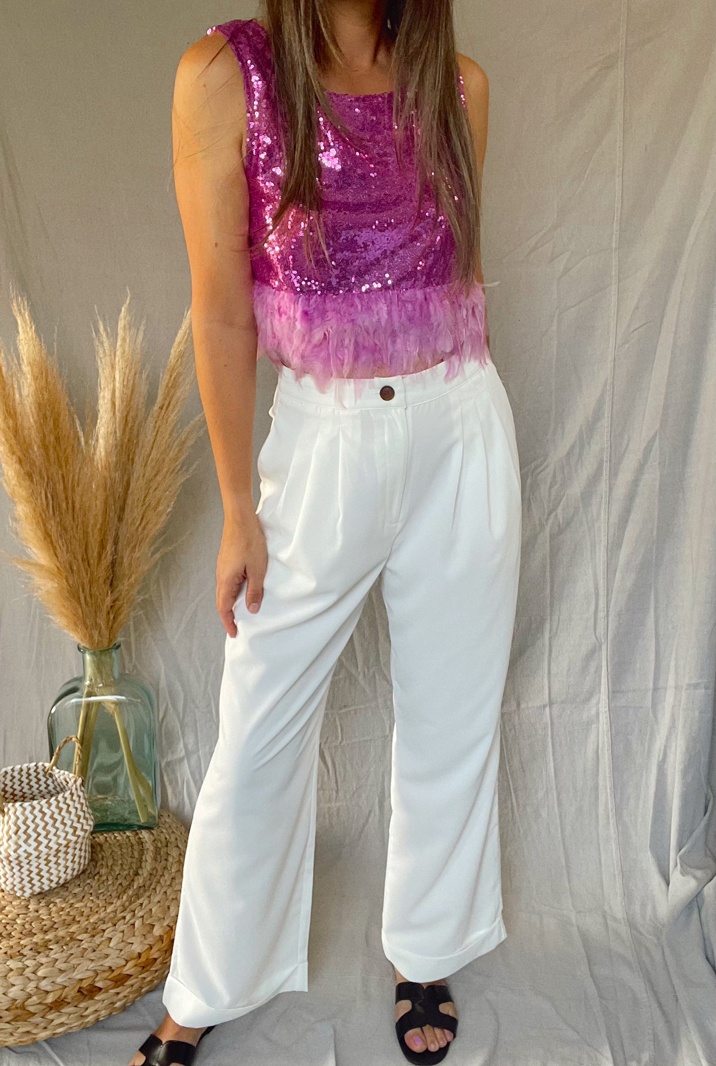 Ivory Wide Leg Pants