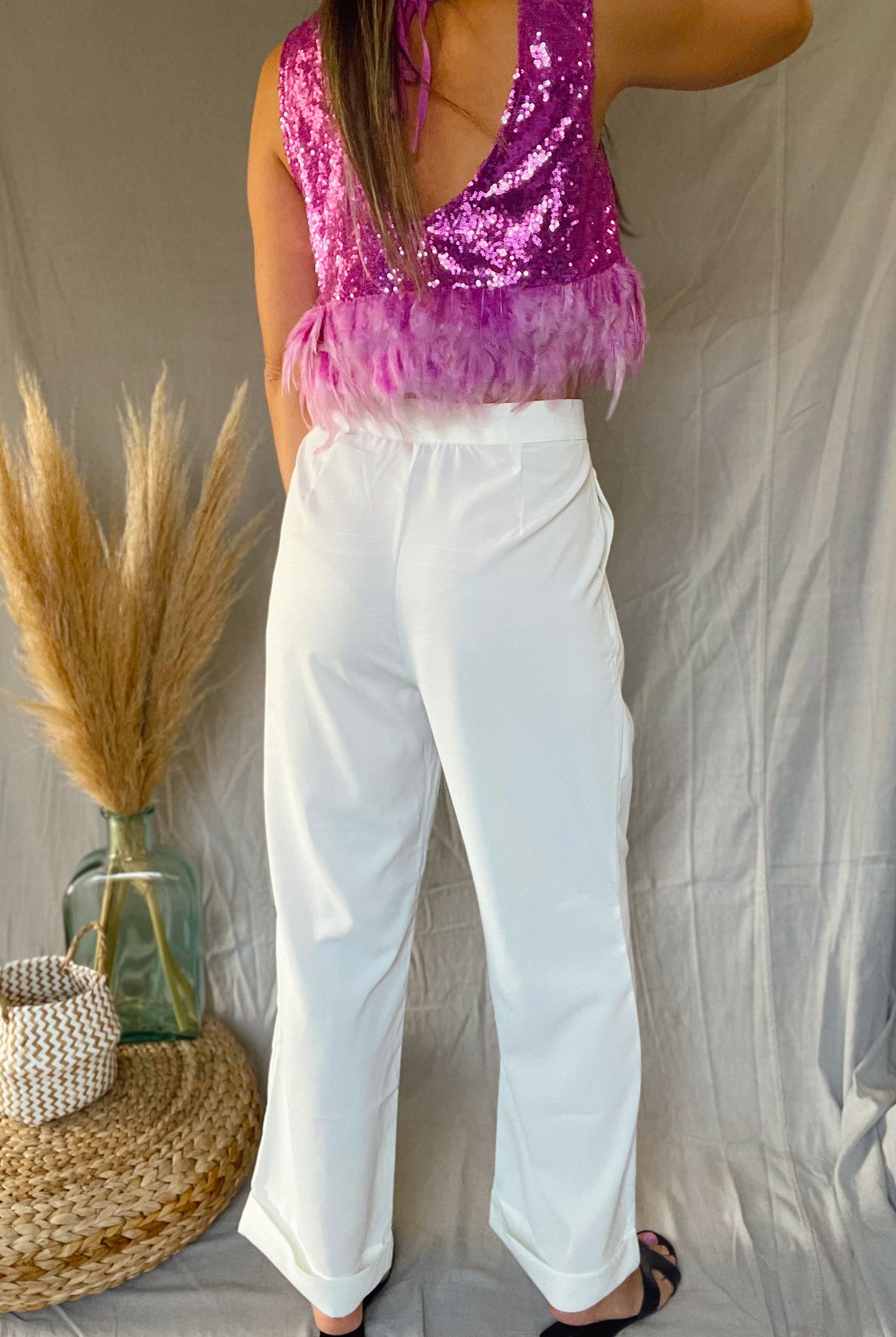 Ivory Wide Leg Pants