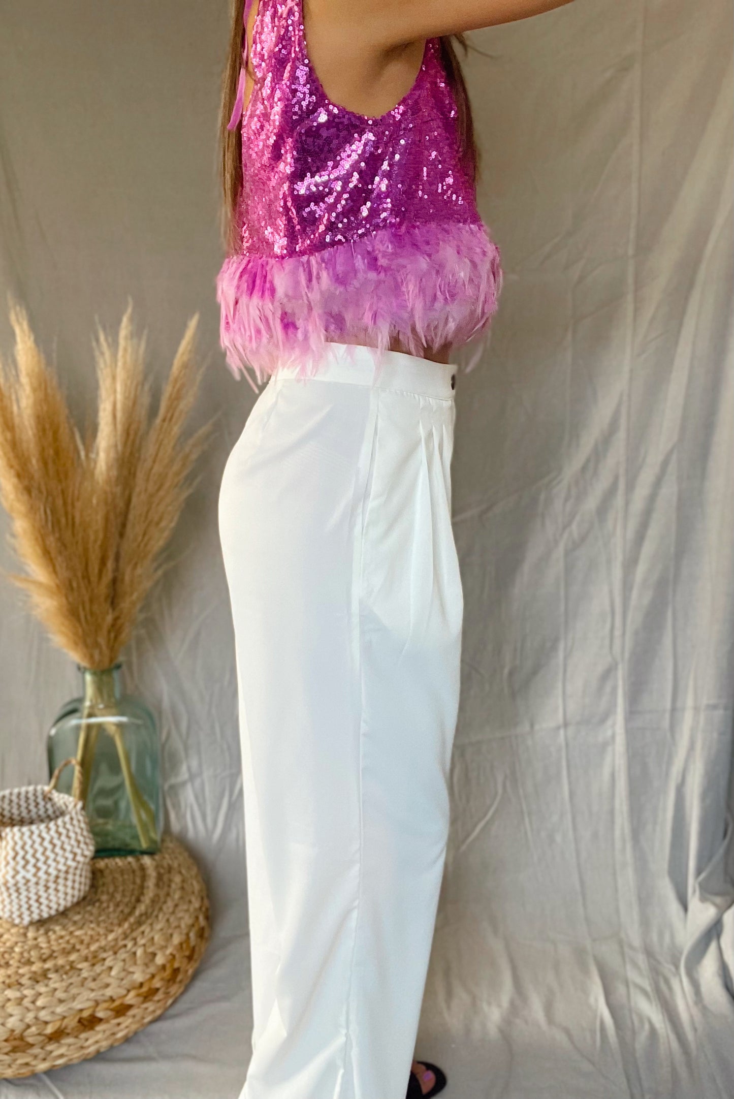 Ivory Wide Leg Pants
