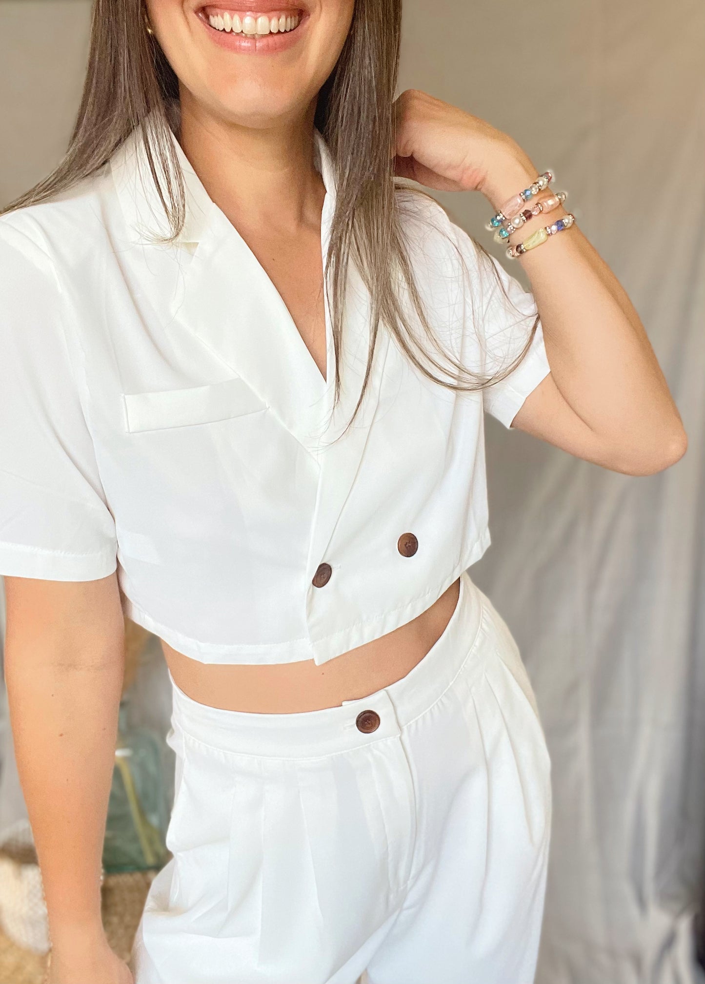 Shorts Sleeve Blazer Top