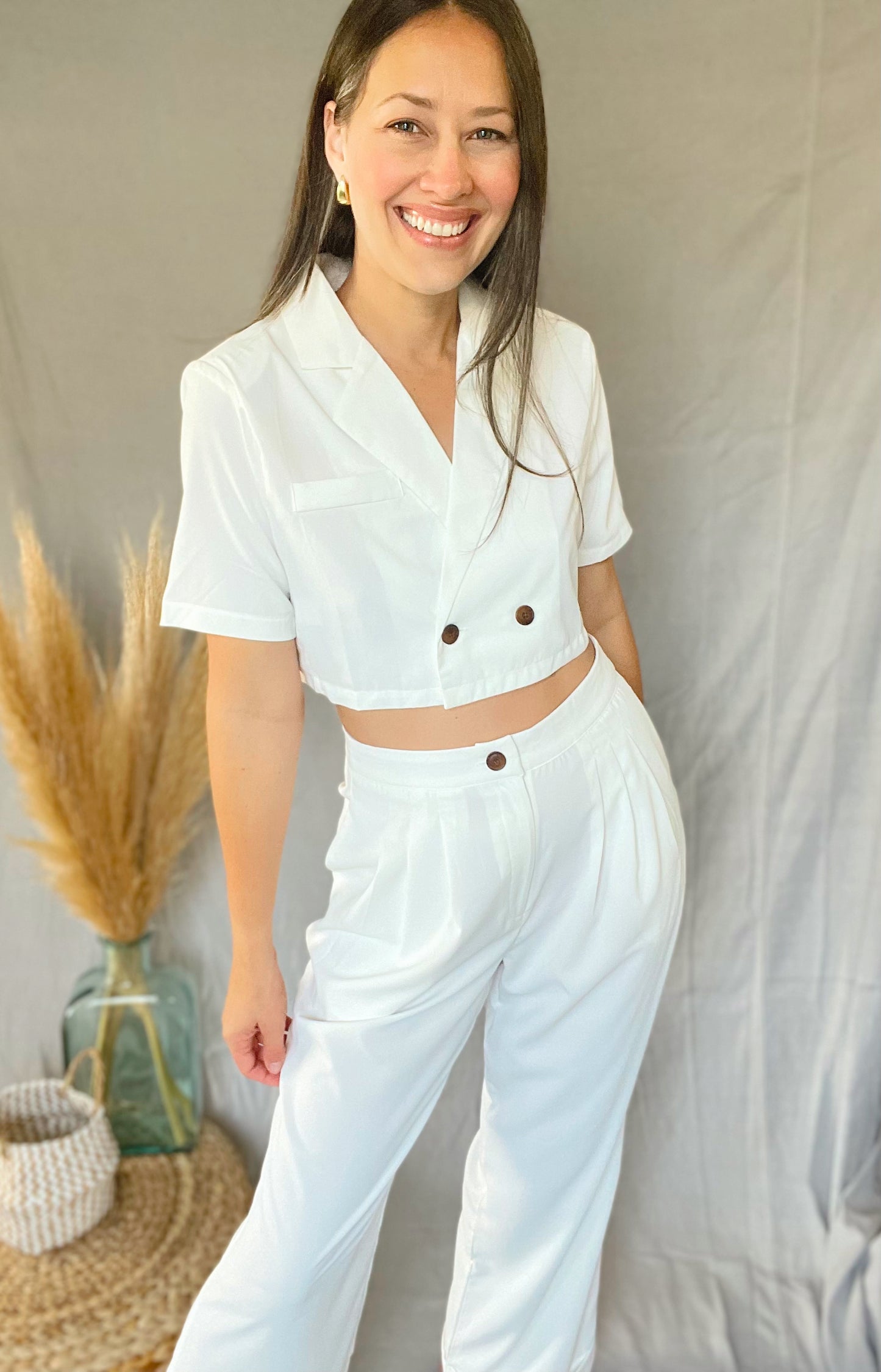 Ivory Wide Leg Pants
