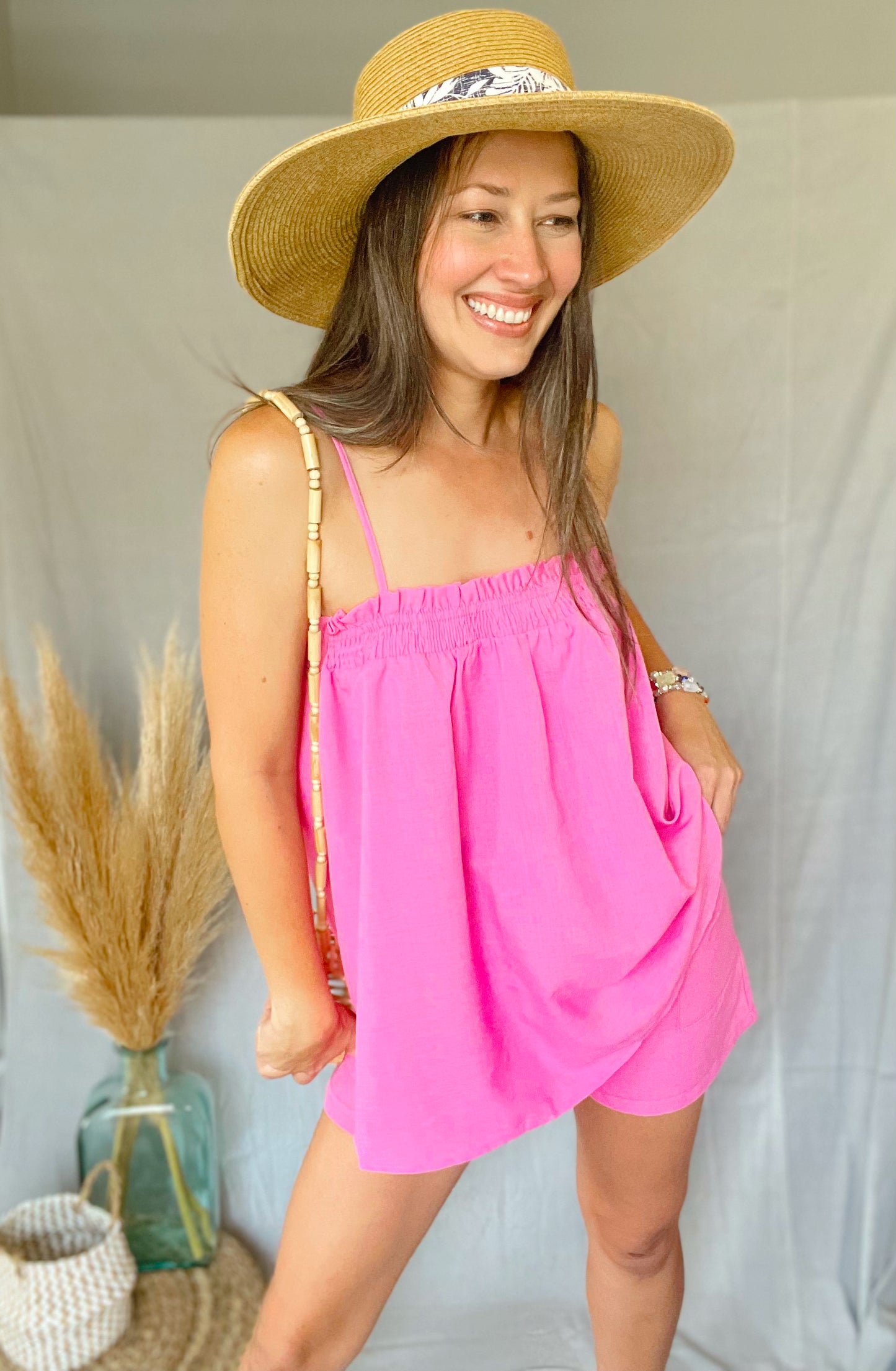 Pockets Smock Pink Shorts