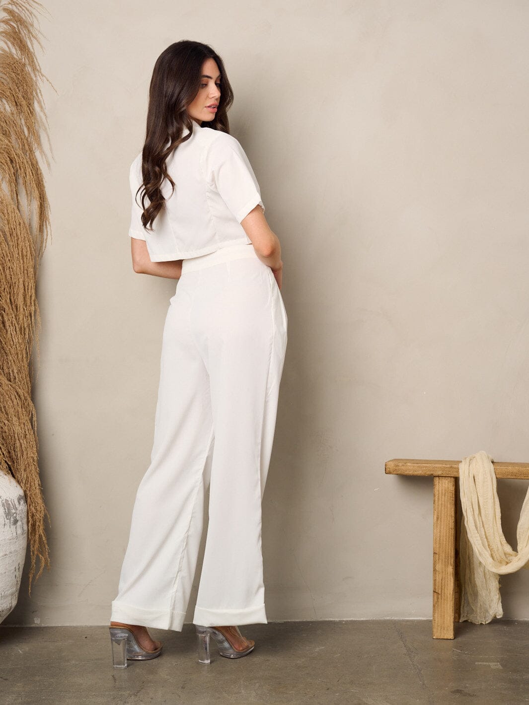 Ivory Wide Leg Pants