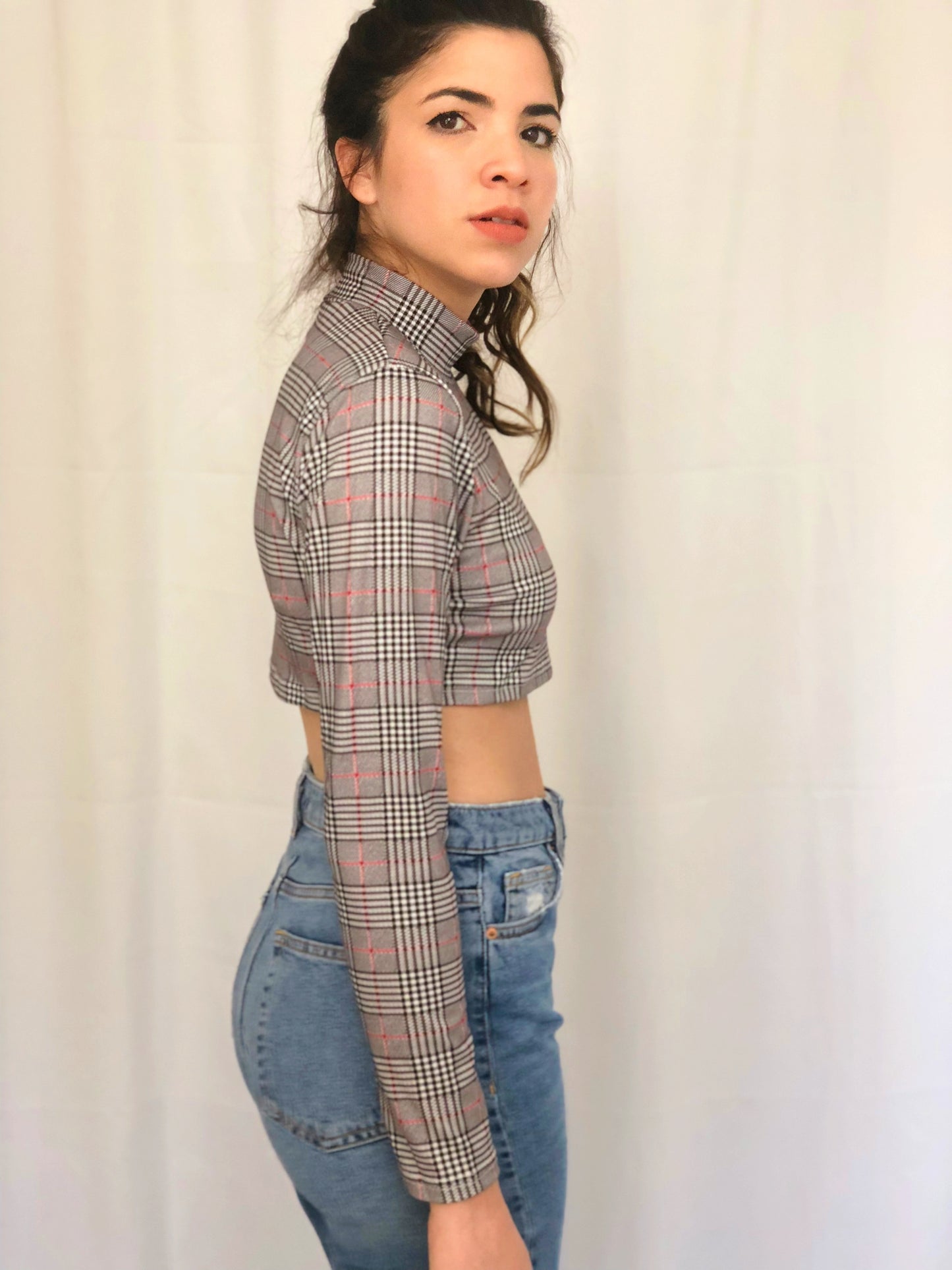 Stand Neck Crop Tee