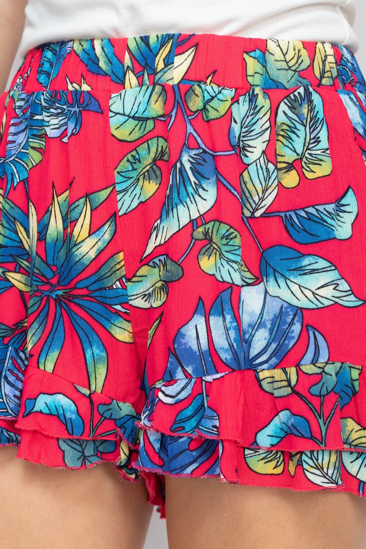 Fuchsia Leaves Shorts