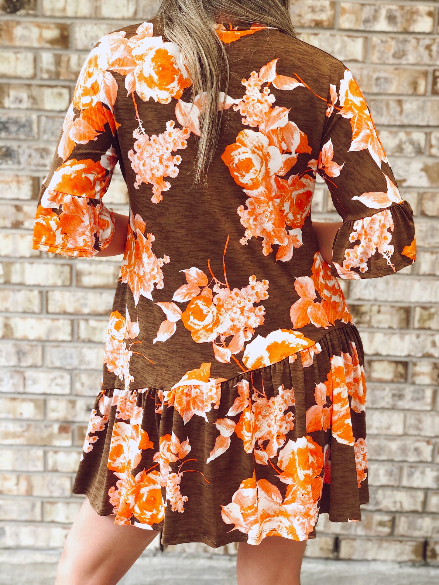 Helena Brown Floral Dress