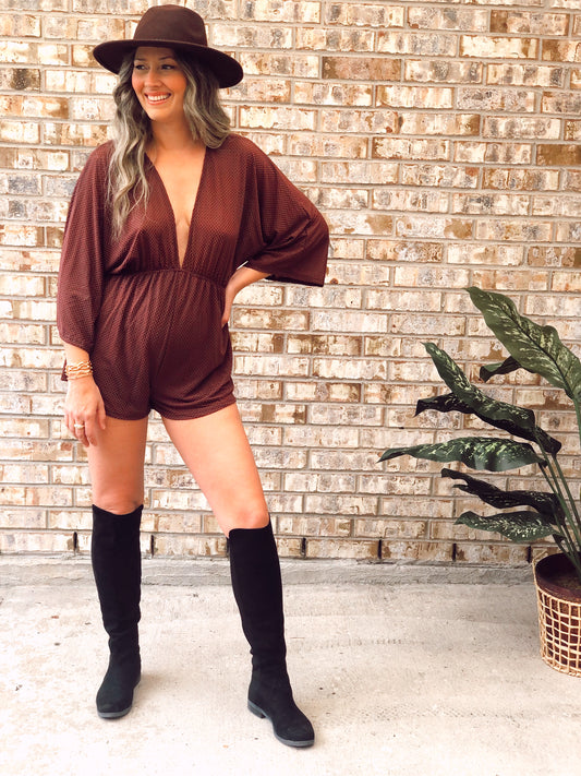 Sabina Mauve Black Romper