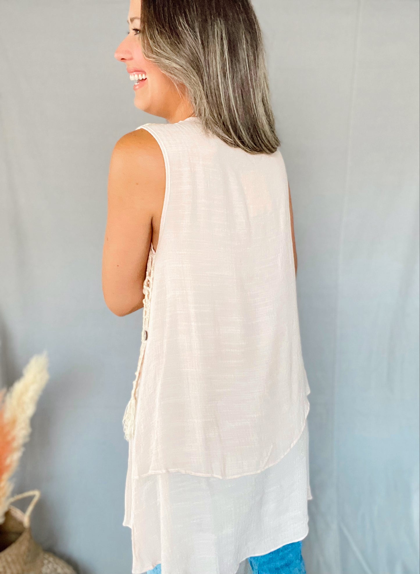Nelly Peach Crochet Top