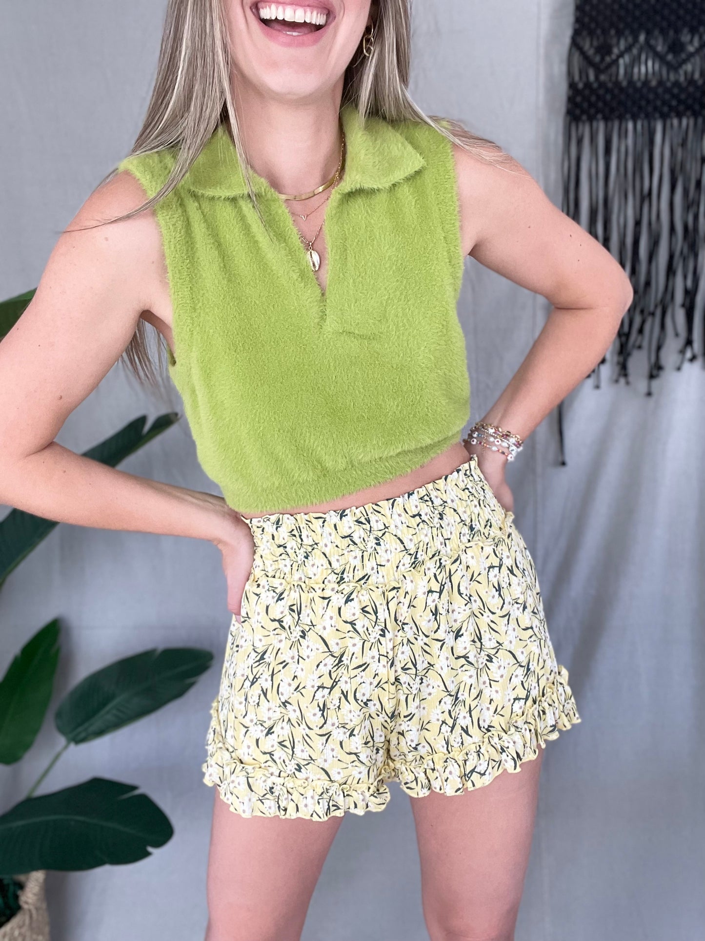 Lime Teddy Top