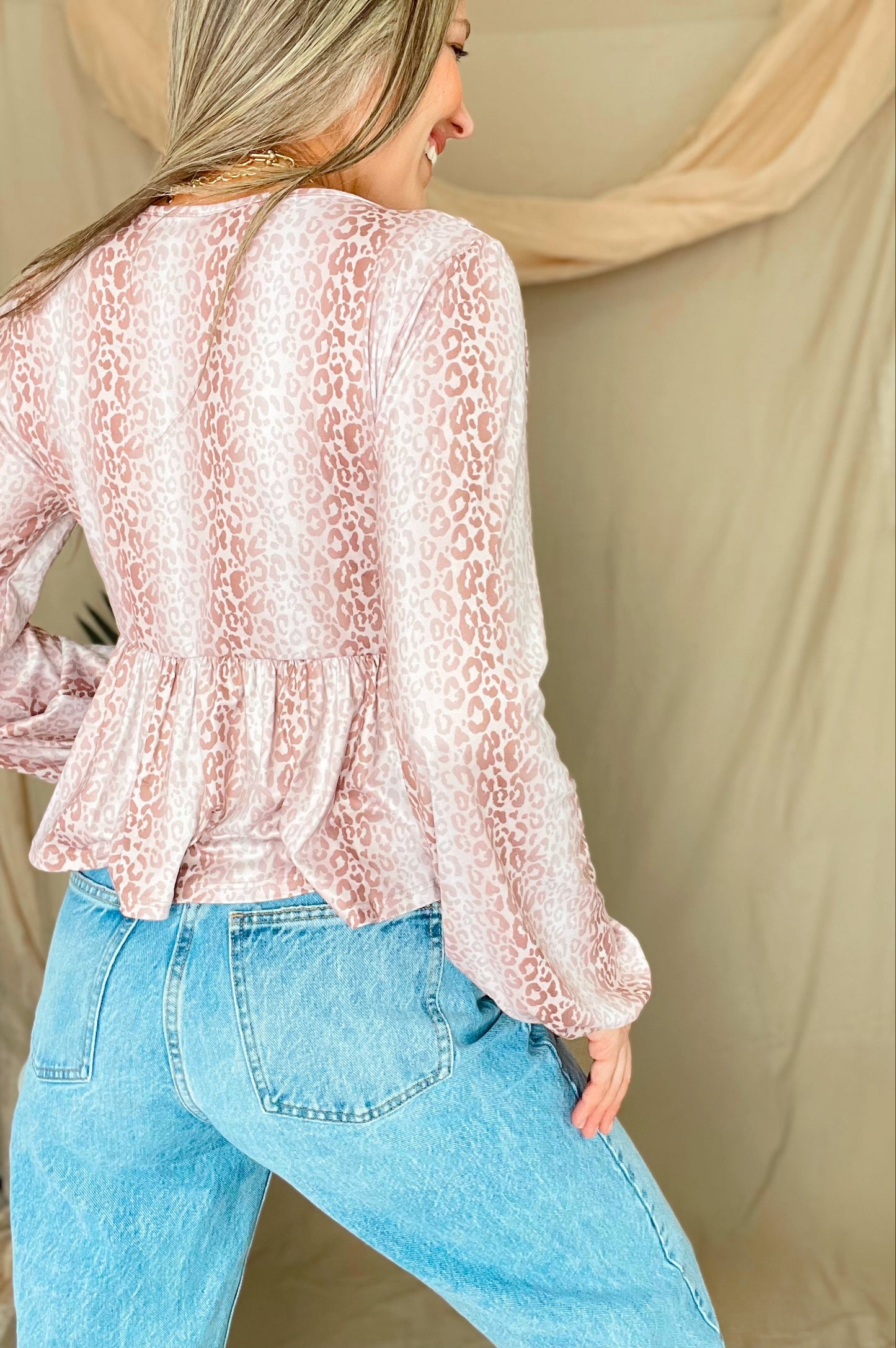 Mauve Animal Print Top