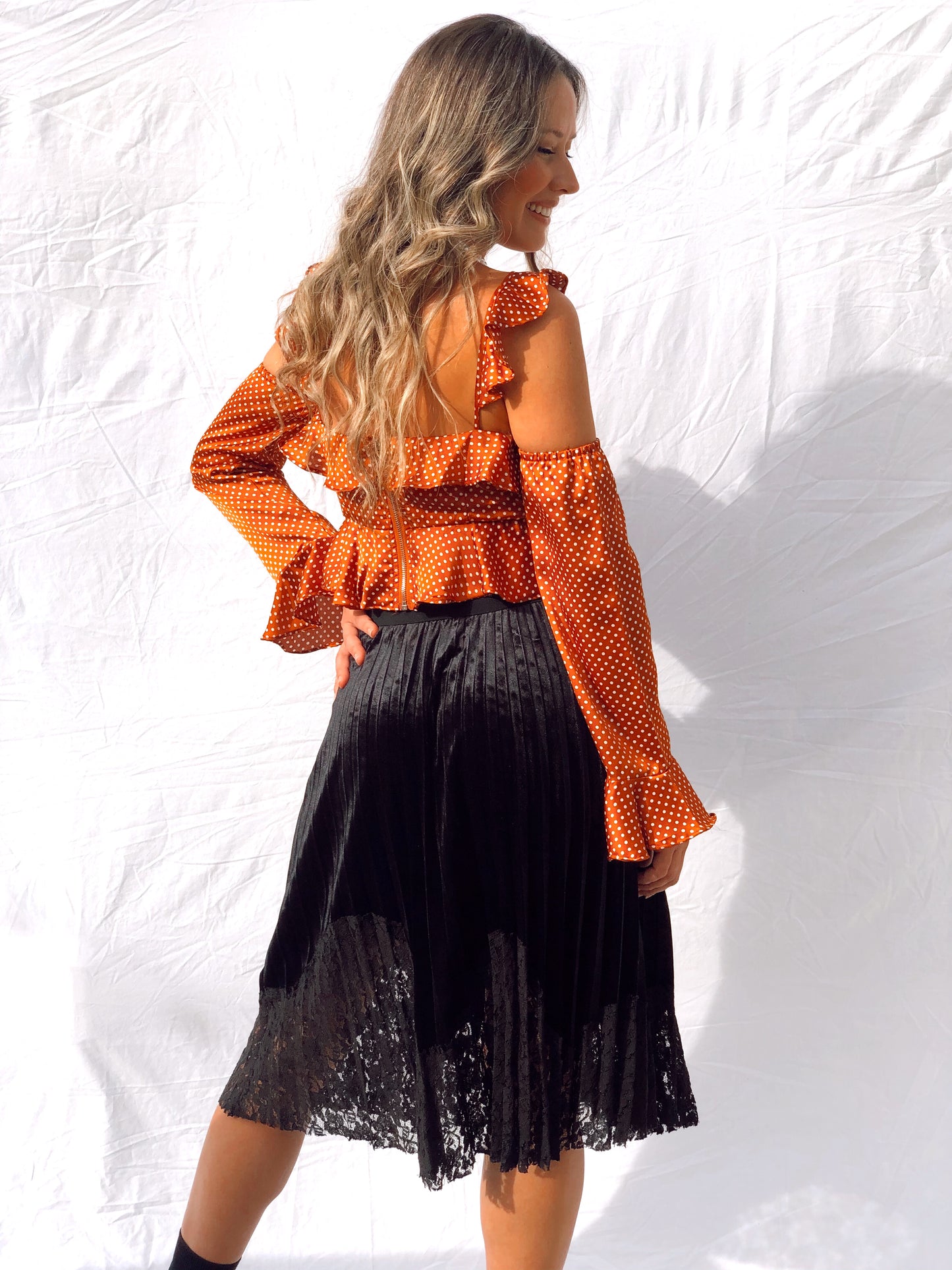 Logan Black Velvet Skirt