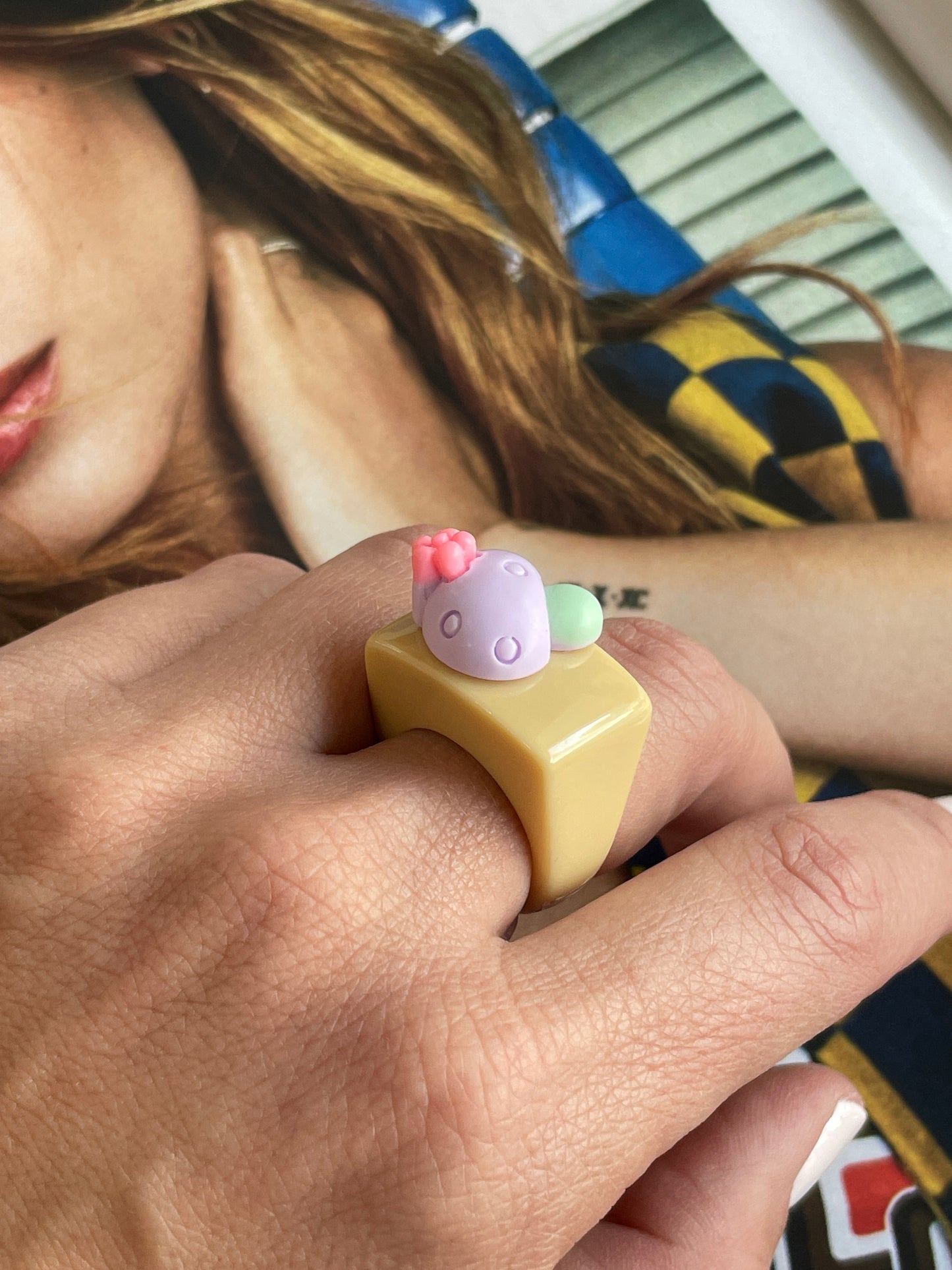 Chunky Acrylic Colorful Ring
