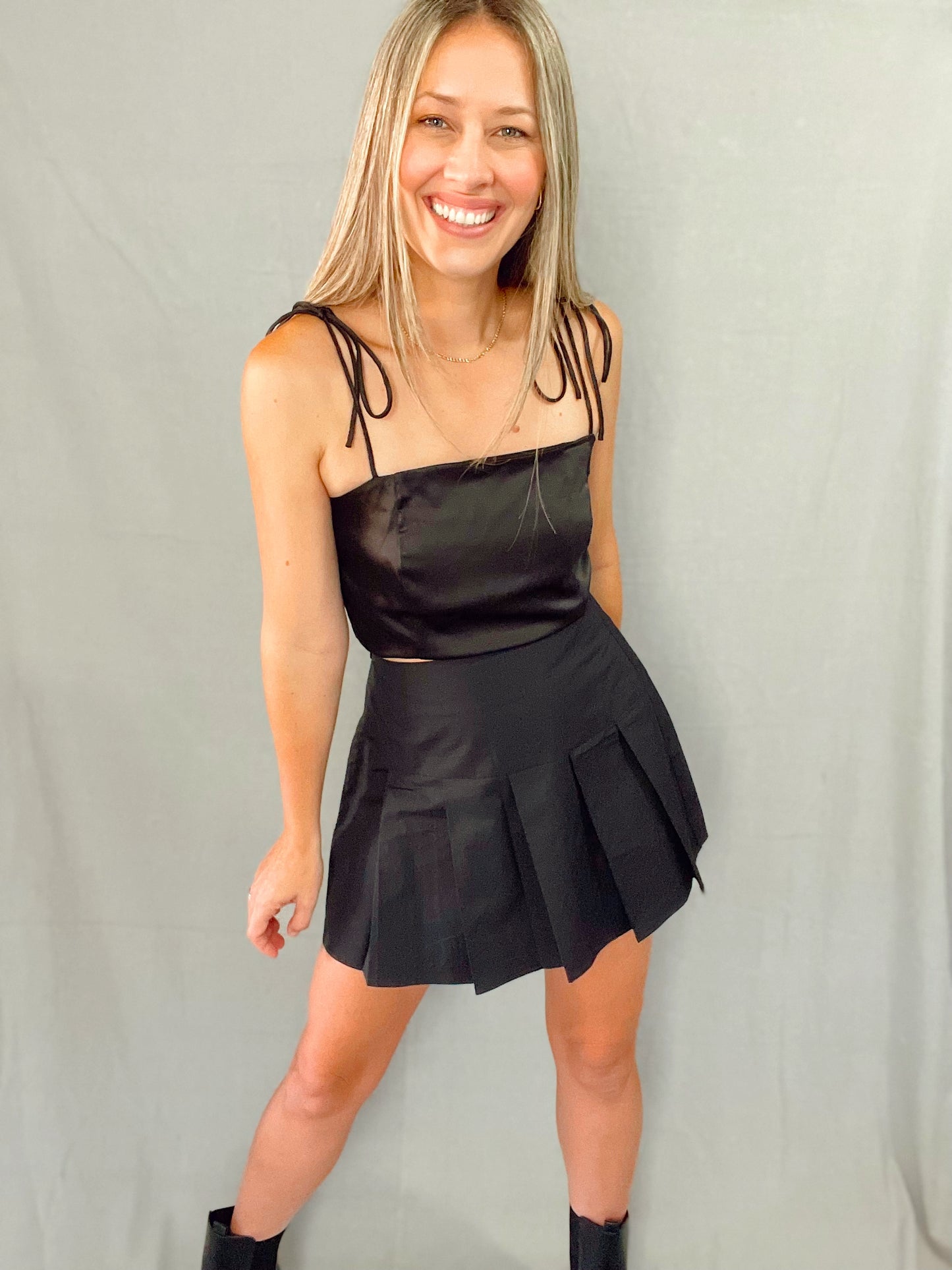 Black Satin Top