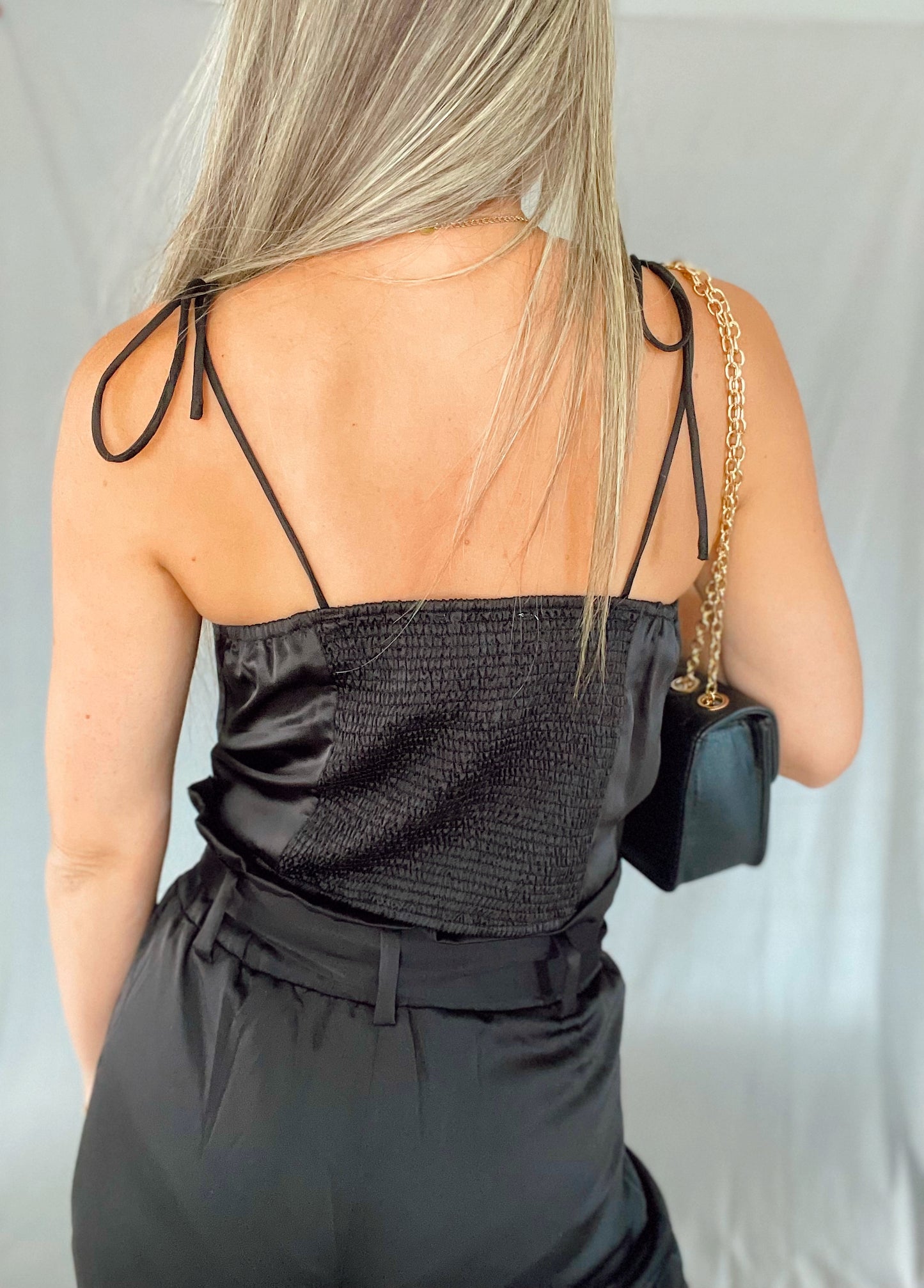 Black Satin Top