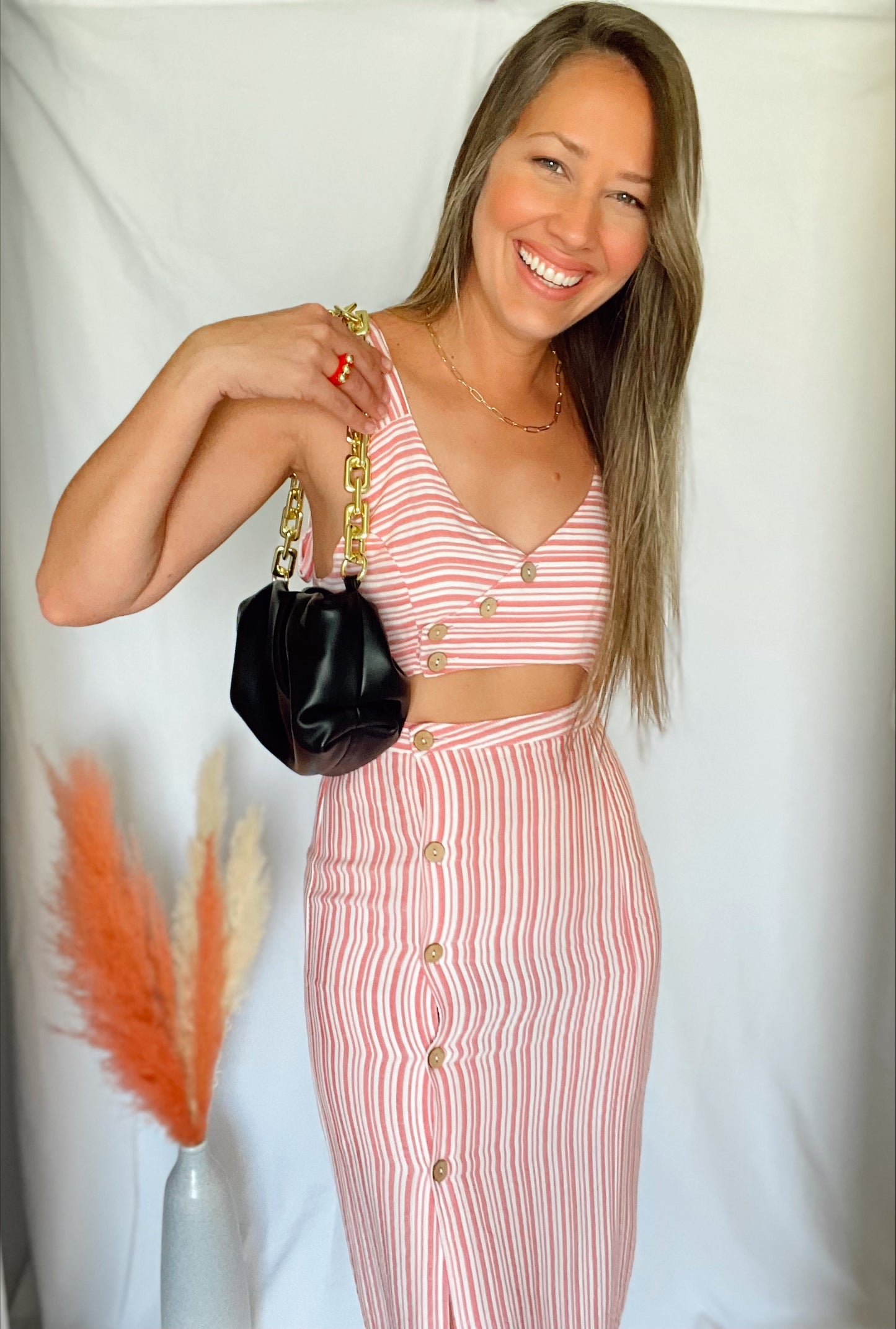 Lucie Red Stripes Dress