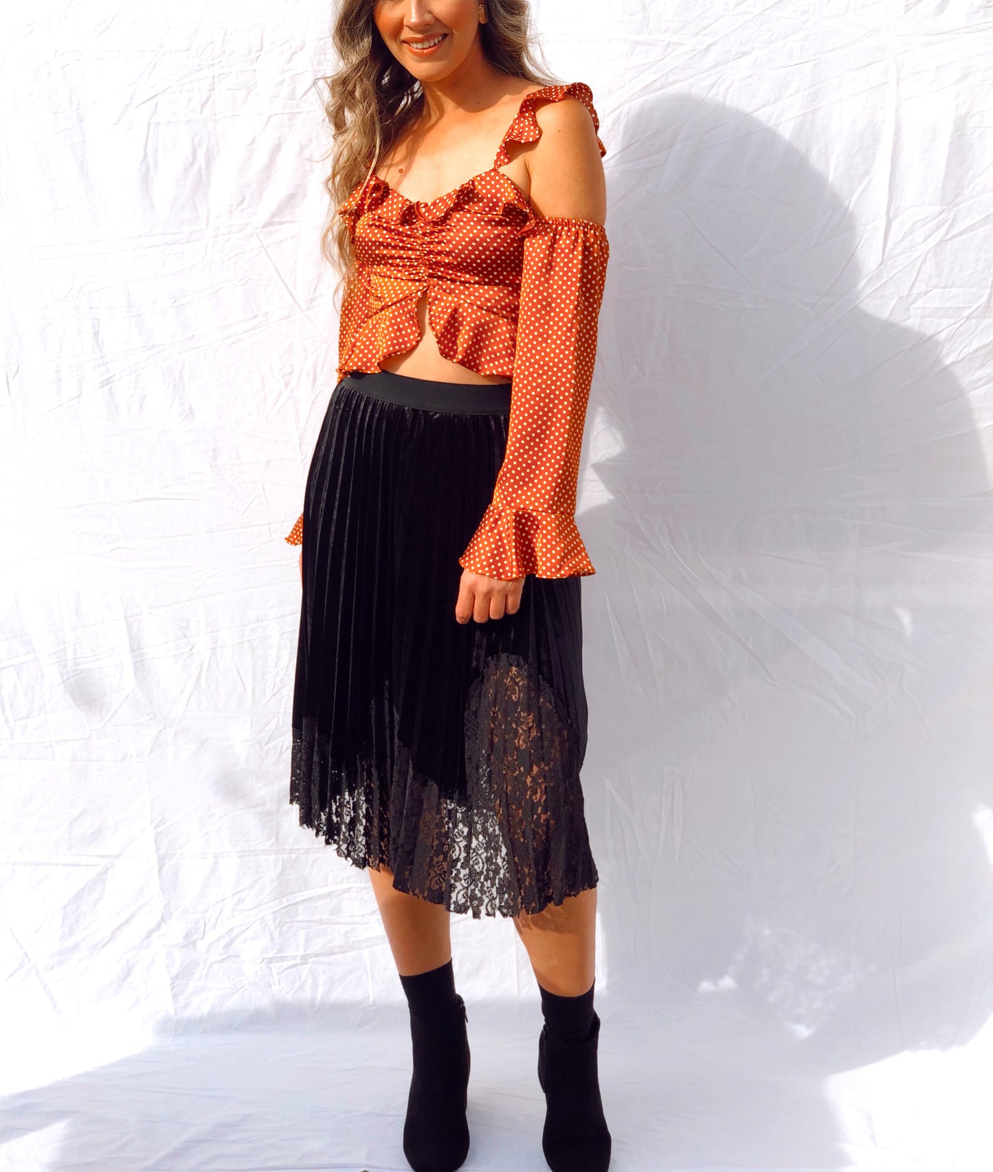 Logan Black Velvet Skirt