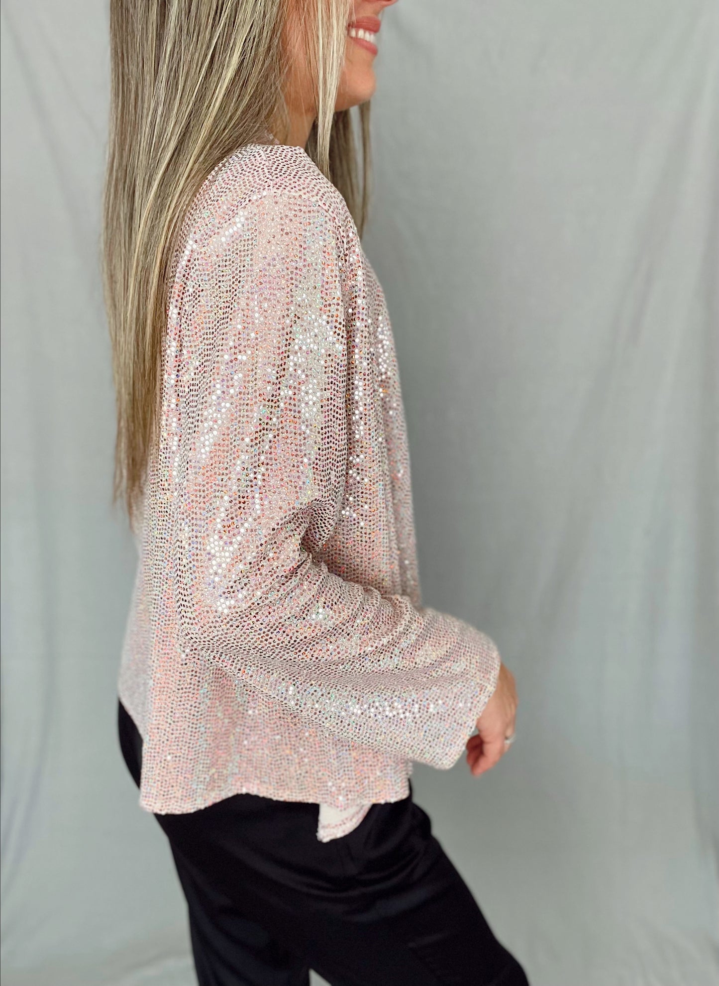 Sequin Champagne Cardigan