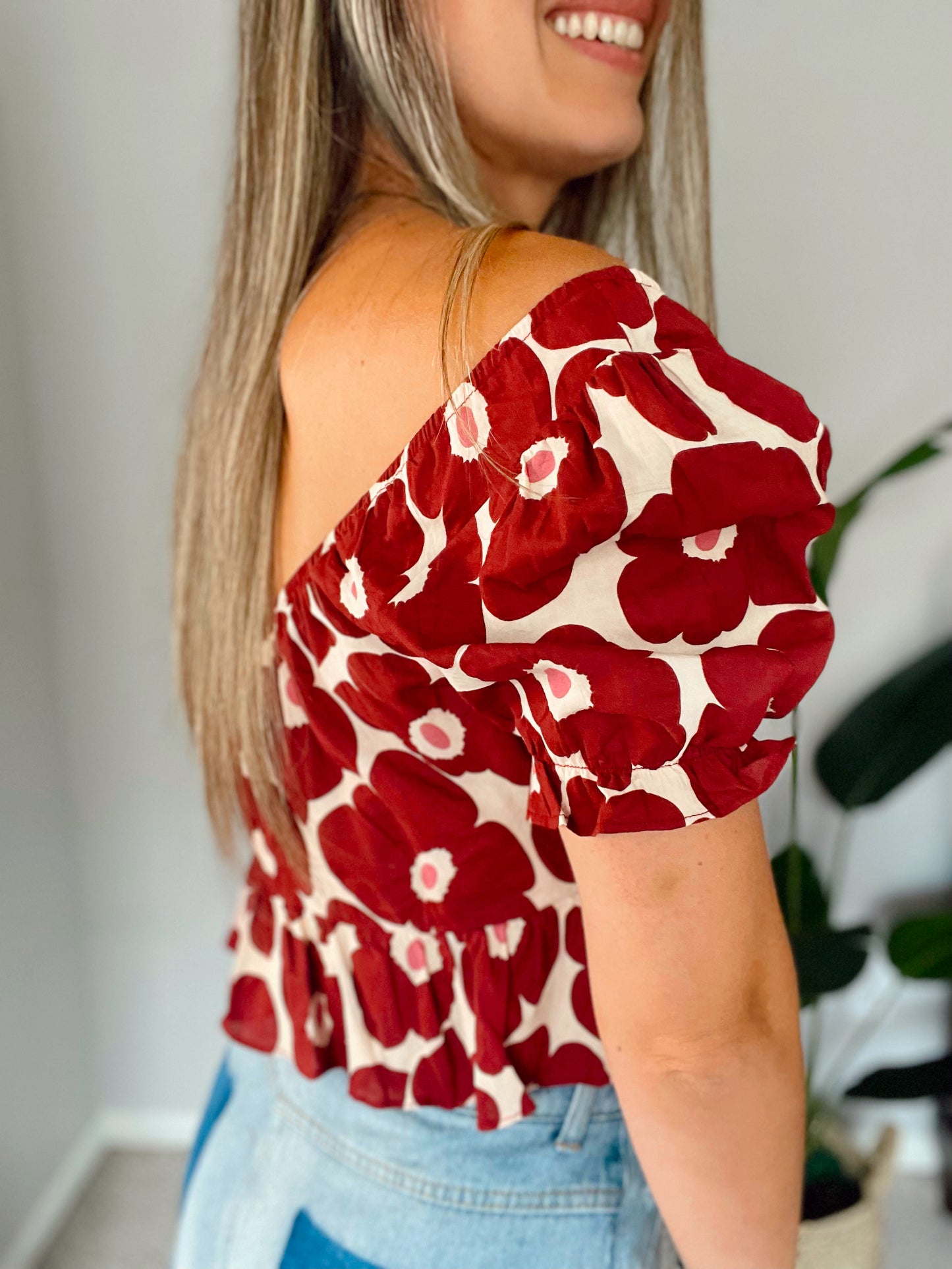 Puff Sleeve Floral Top