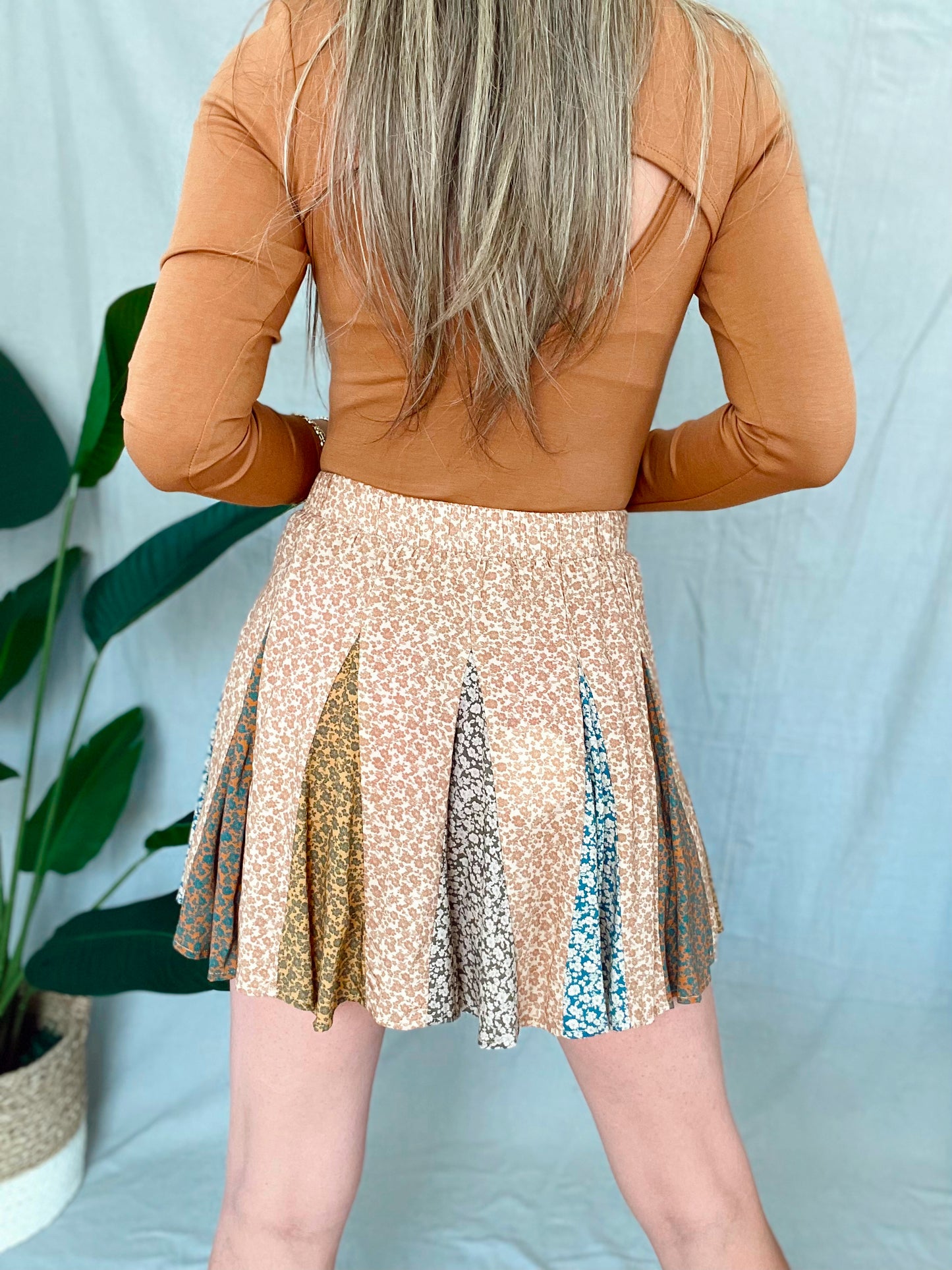 Peach Multi Floral Skirt
