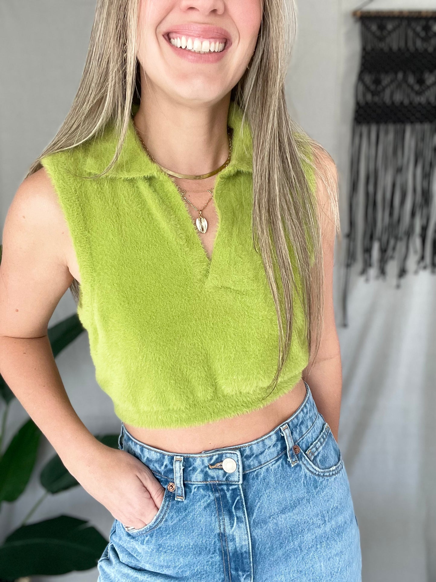 Lime Teddy Top