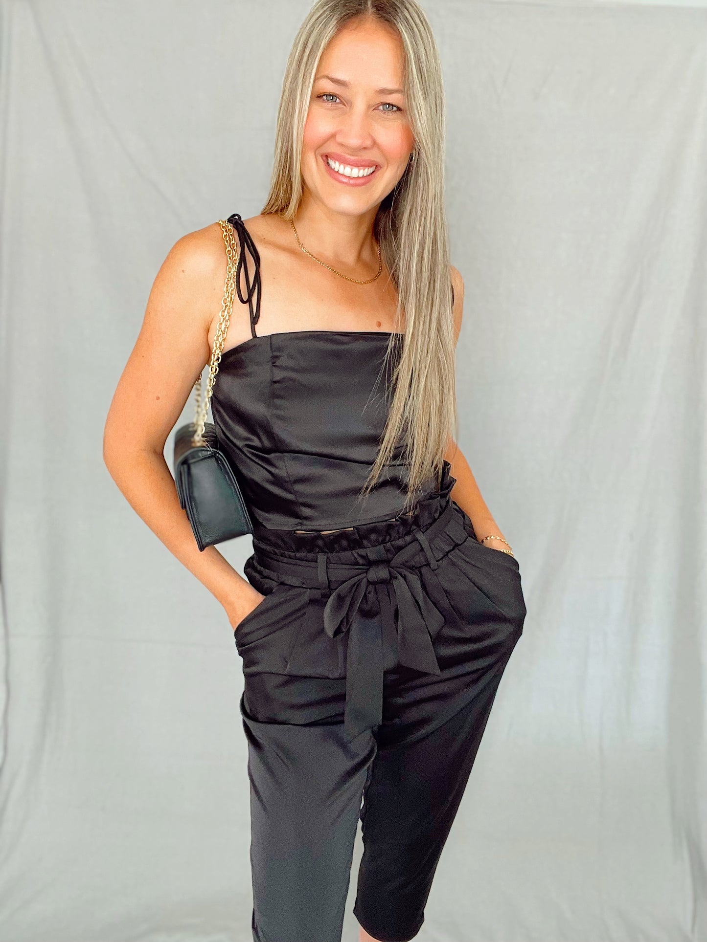 Black Satin Top