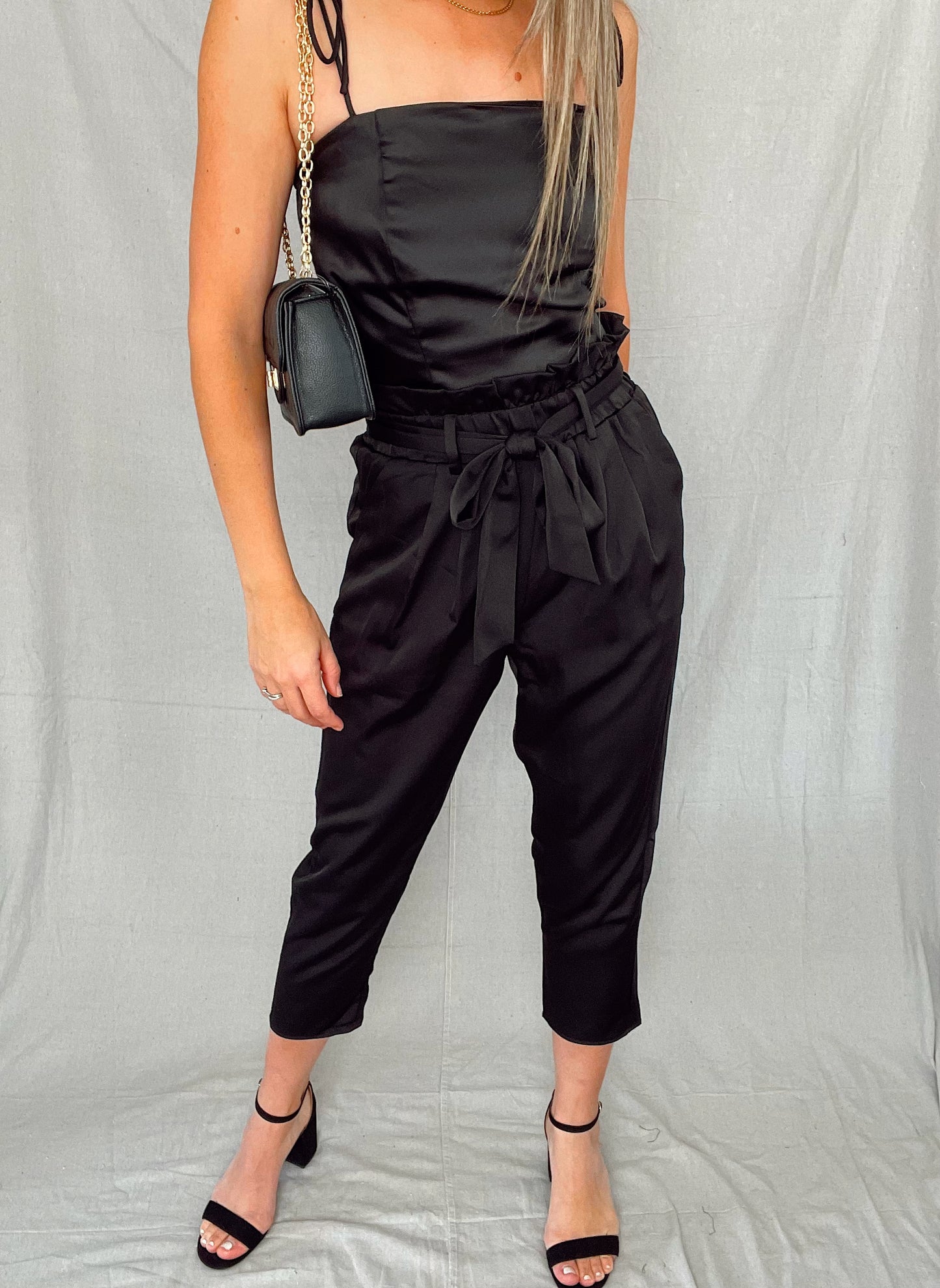 Black Satin Pants