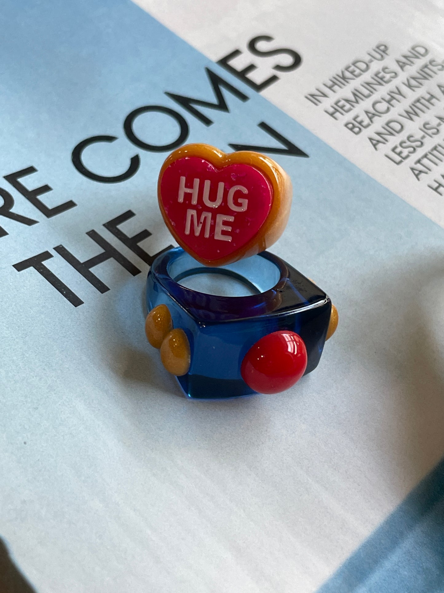 Chunky Acrylic Colorful Ring